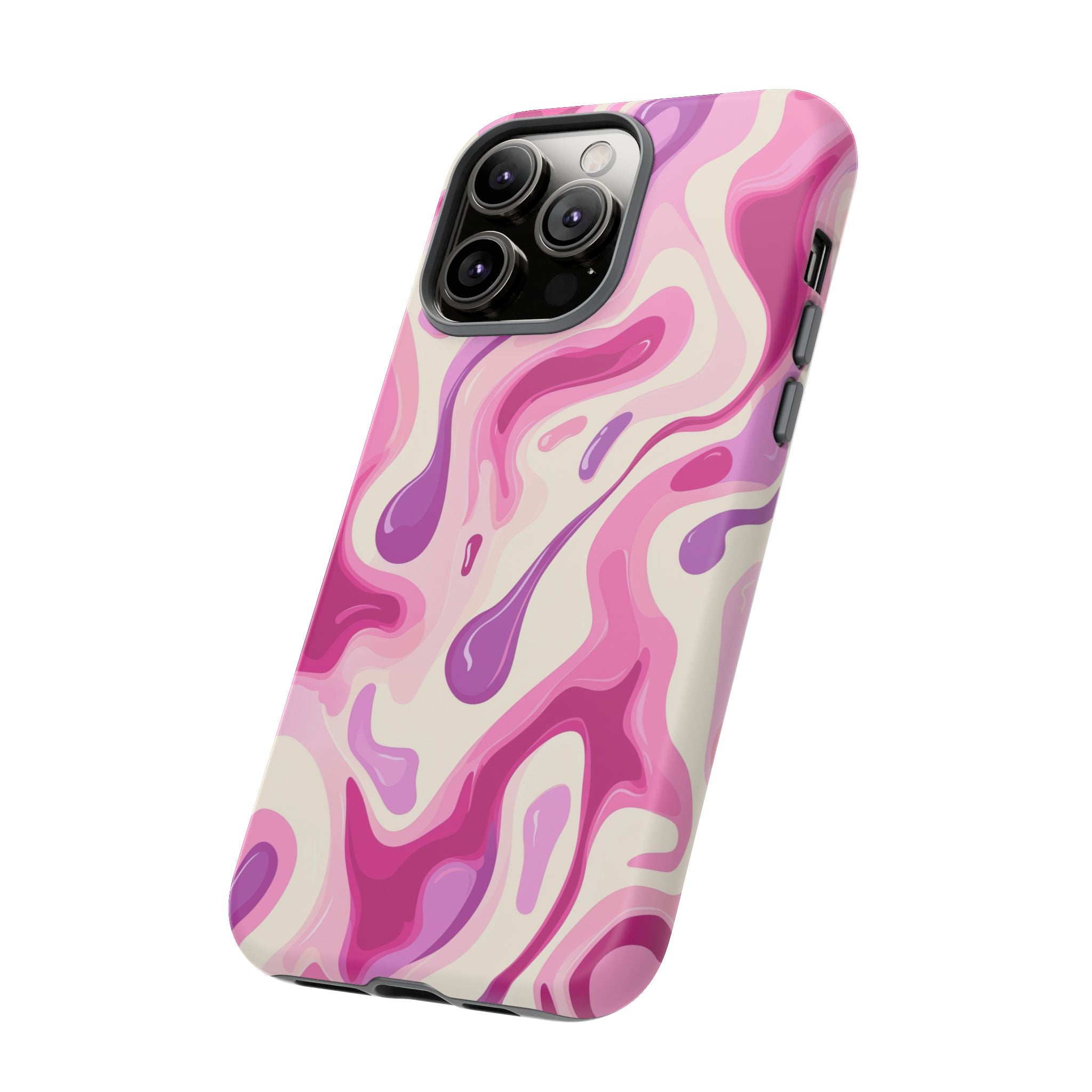 Colorful Phone Case with Abstract Pink Design