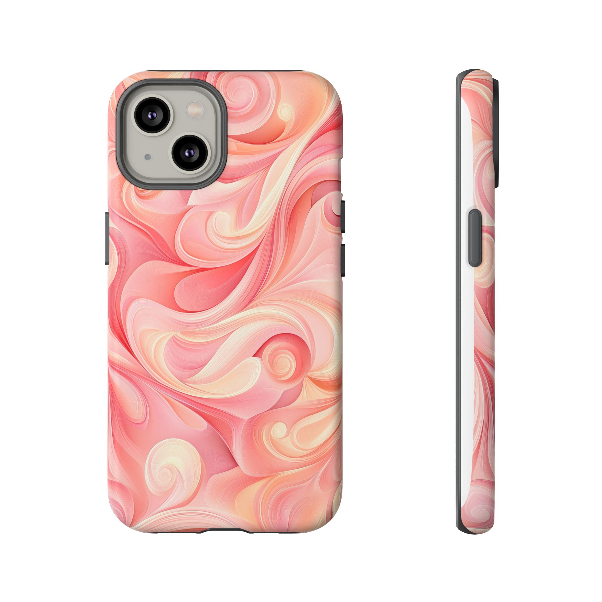 Stylish Phone Case - Tough Cases with Abstract Pink Swirls