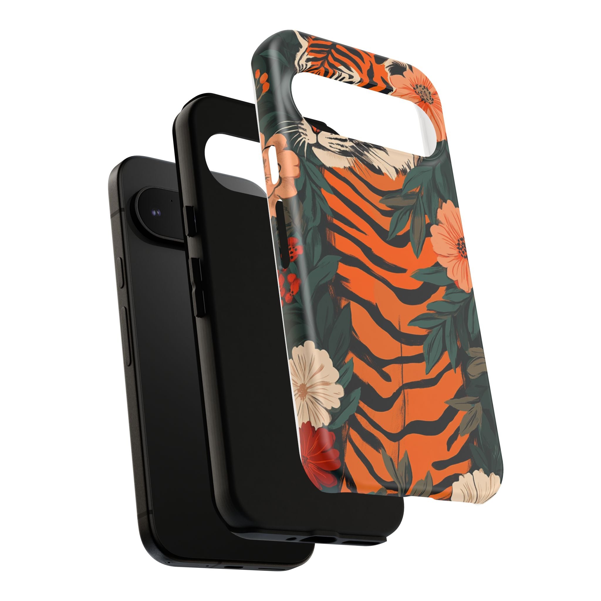 Tough Cases: Floral Tiger Phone Case