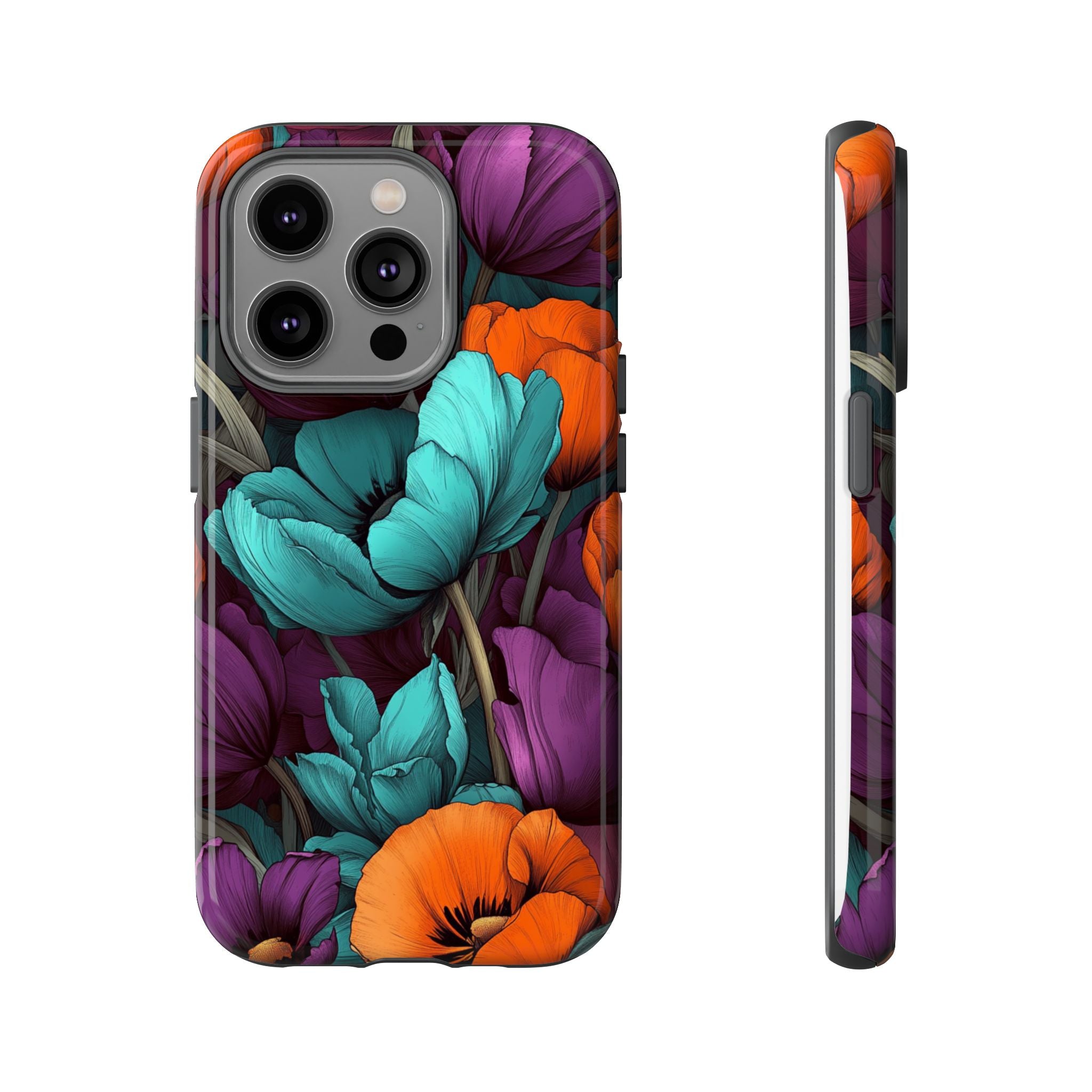 Floral Phone Case - Vibrant Flower Tough Case