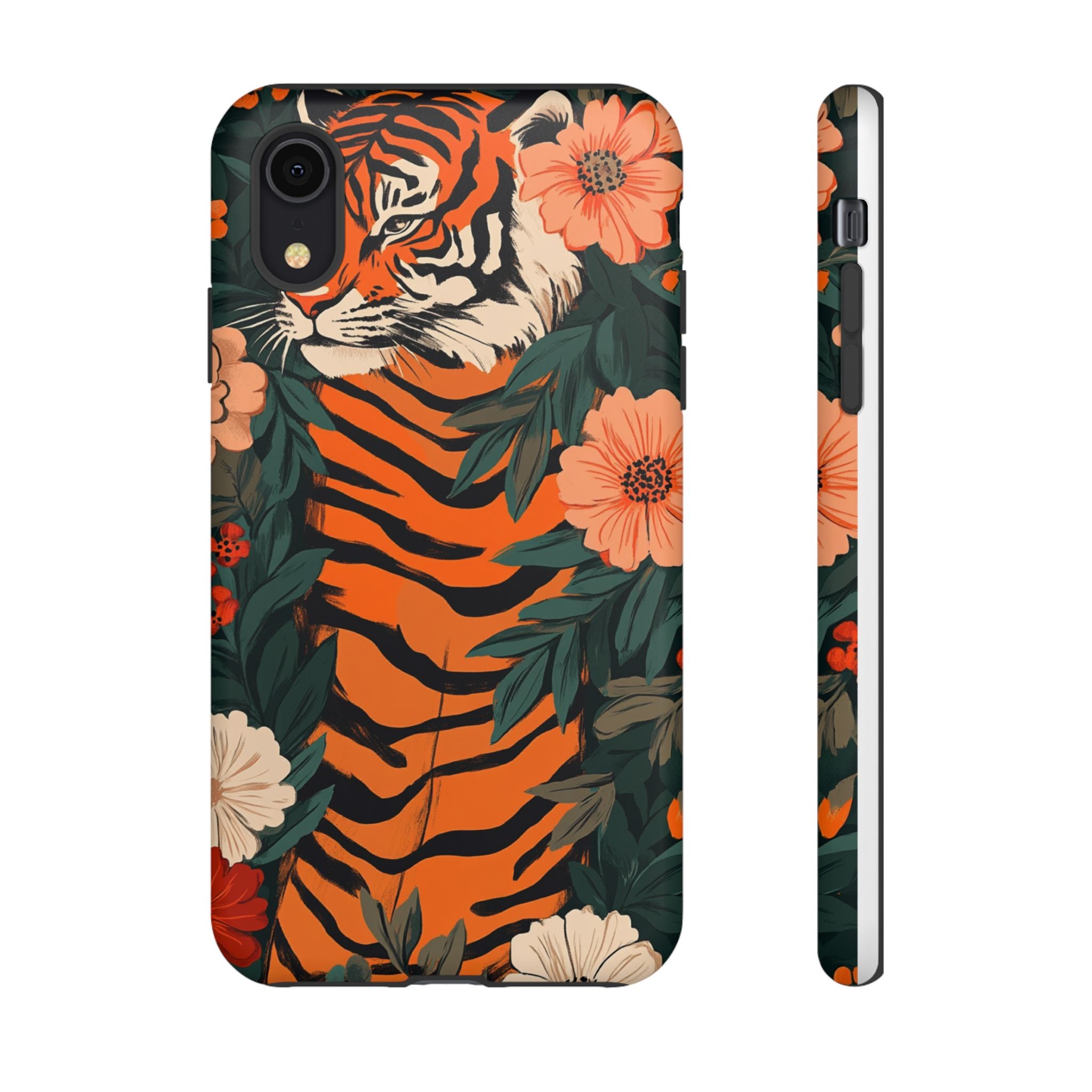 Tough Cases: Floral Tiger Phone Case