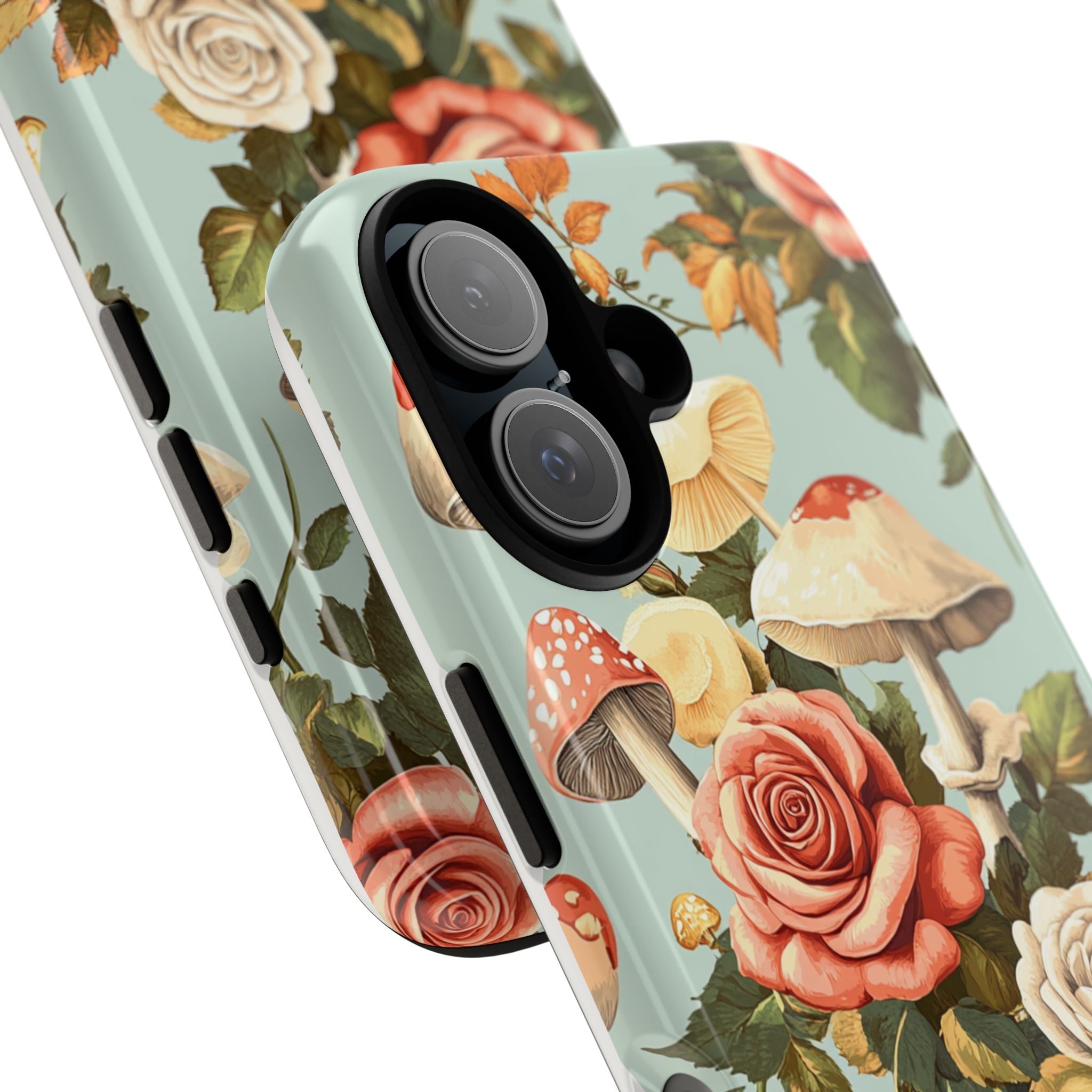 Floral Phone Case - Tough Cases with Mushroom and Rose