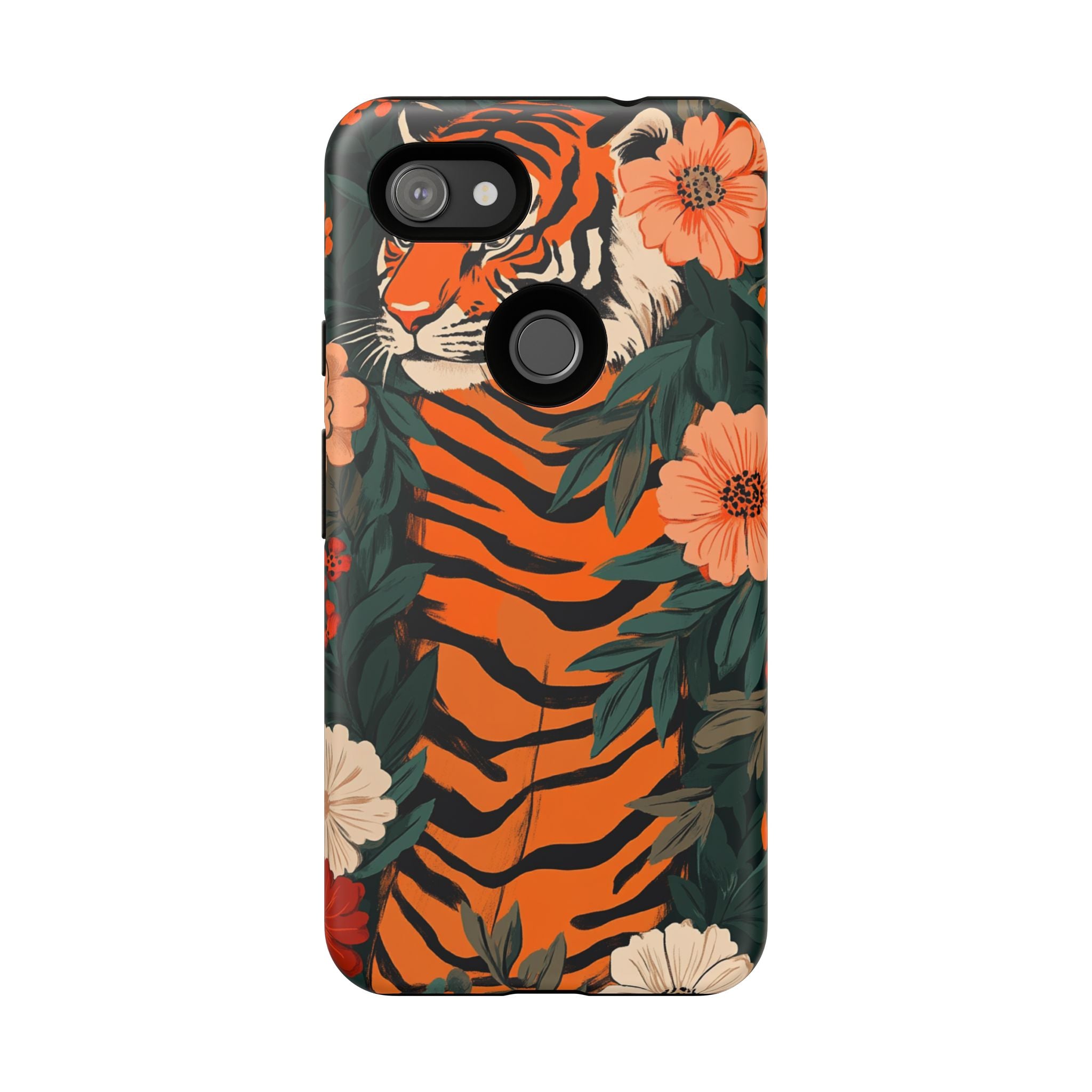 Tough Cases: Floral Tiger Phone Case
