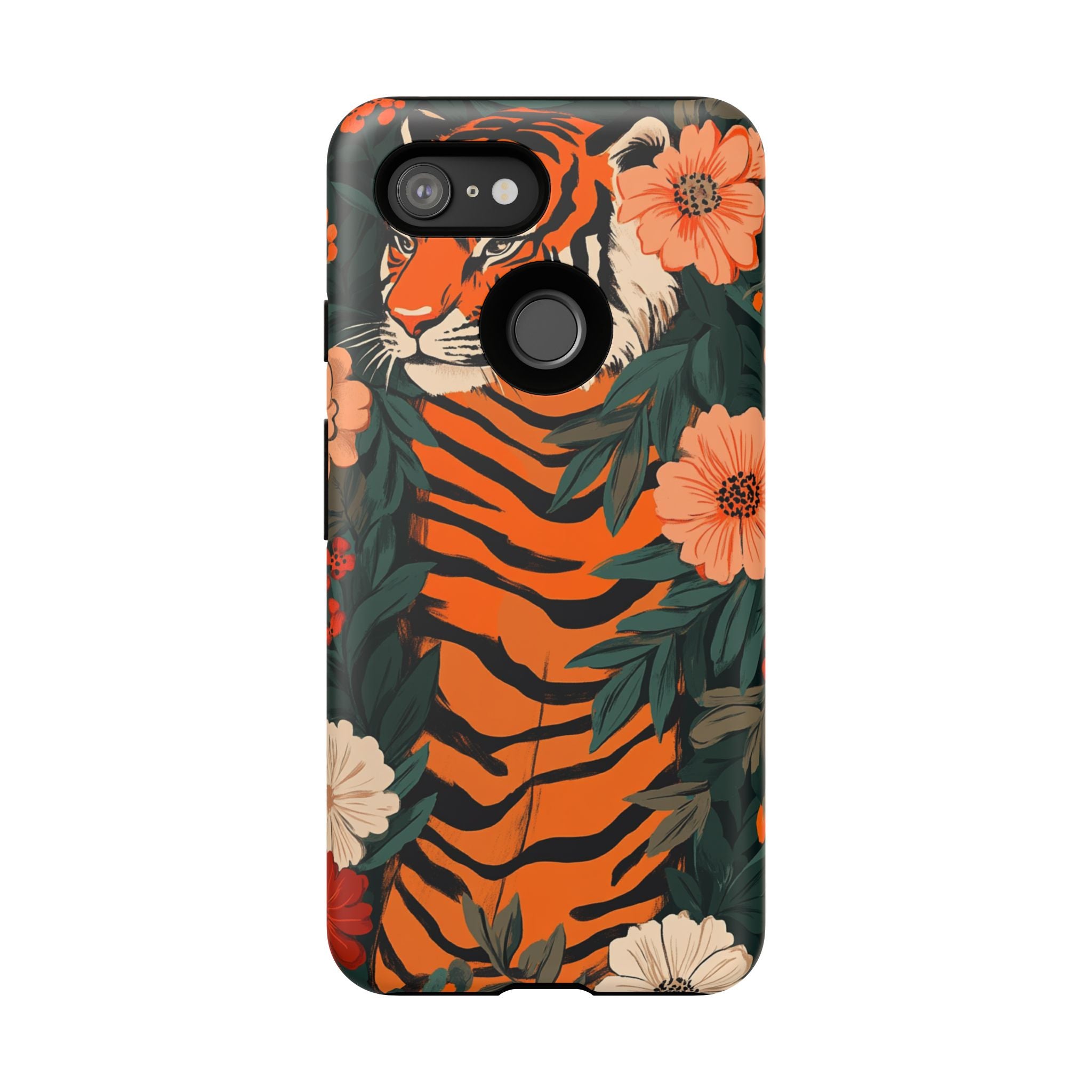 Tough Cases: Floral Tiger Phone Case