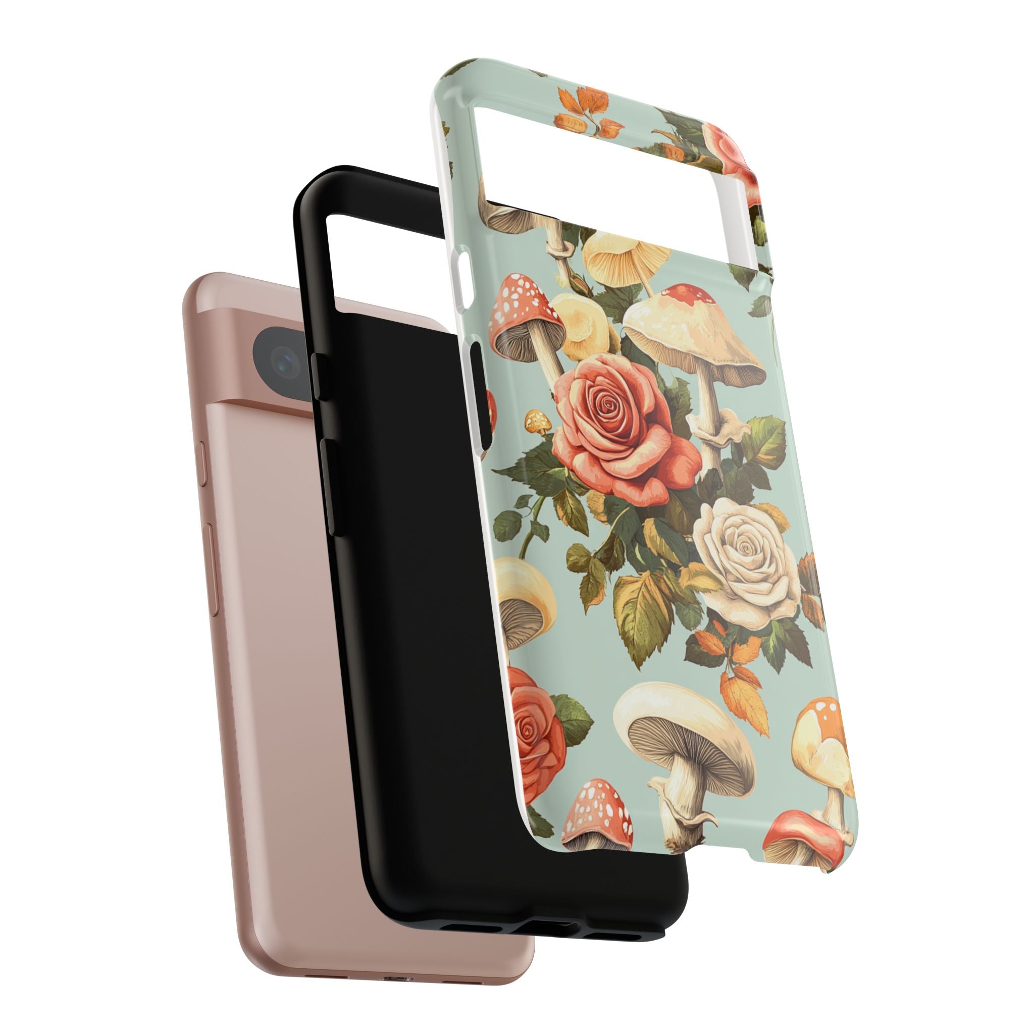 Floral Phone Case - Tough Cases with Mushroom and Rose