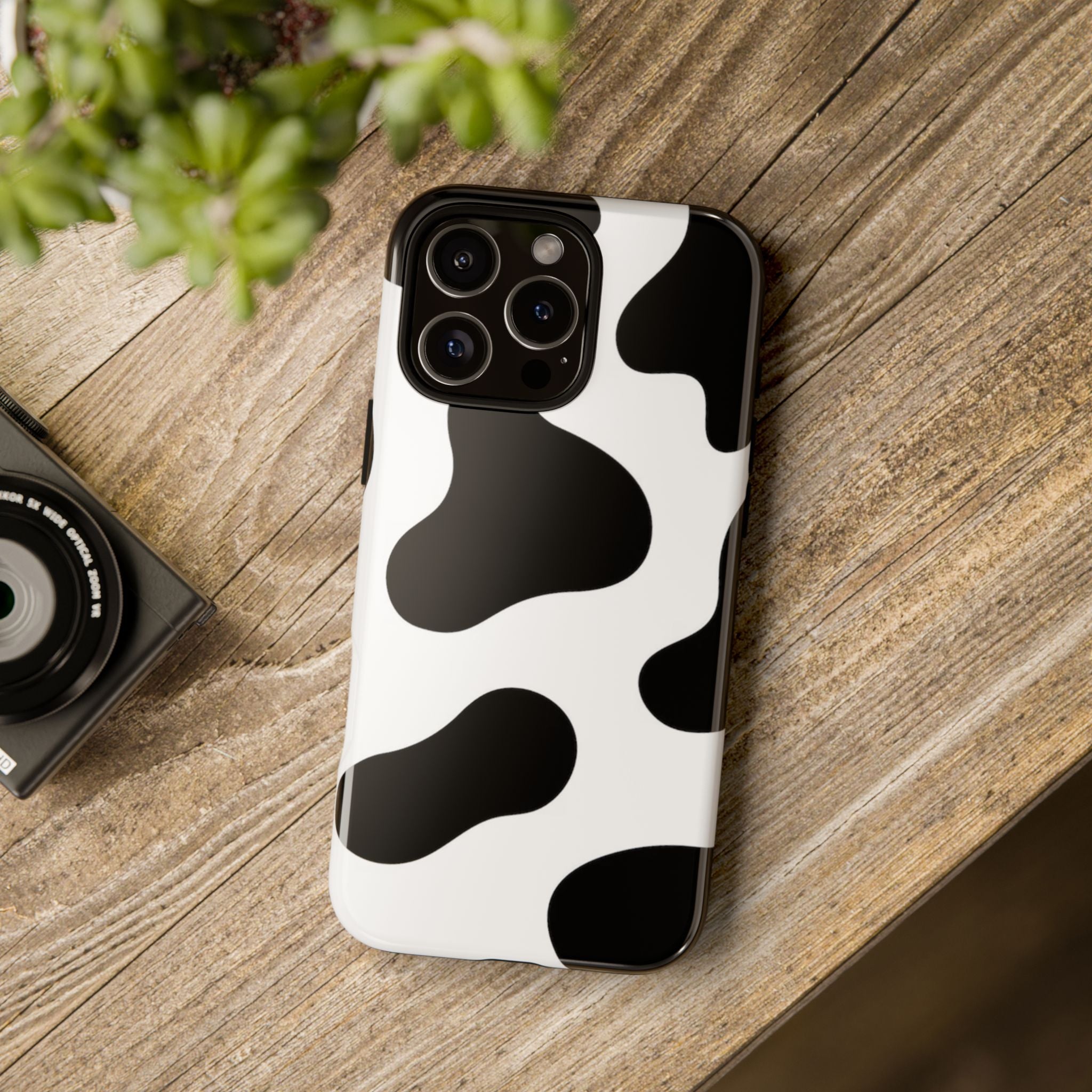 Black and White Cow Print Phone Case, Cute Tough Cases, Animal Print Case, Stylish Smartphone Accessories, Cow Lover Gift