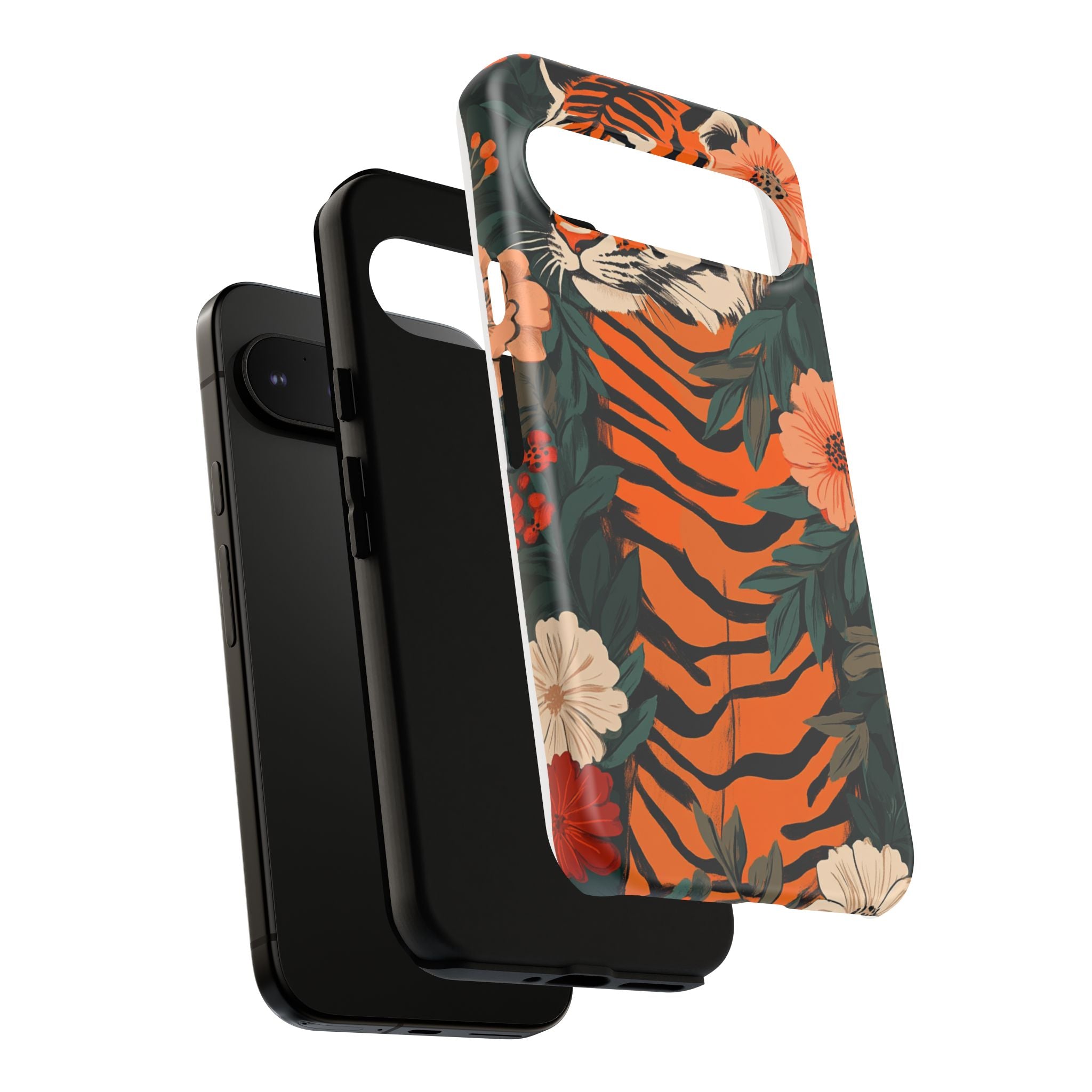 Tough Cases: Floral Tiger Phone Case