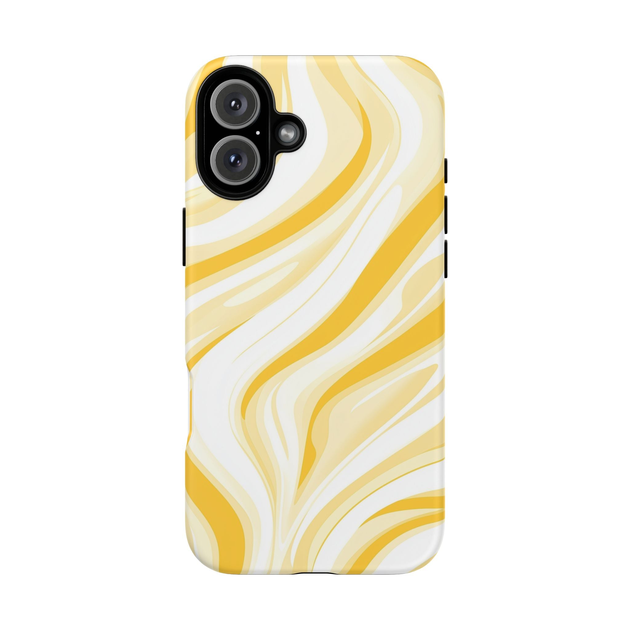 Stylish Phone Case with Yellow Marble Design