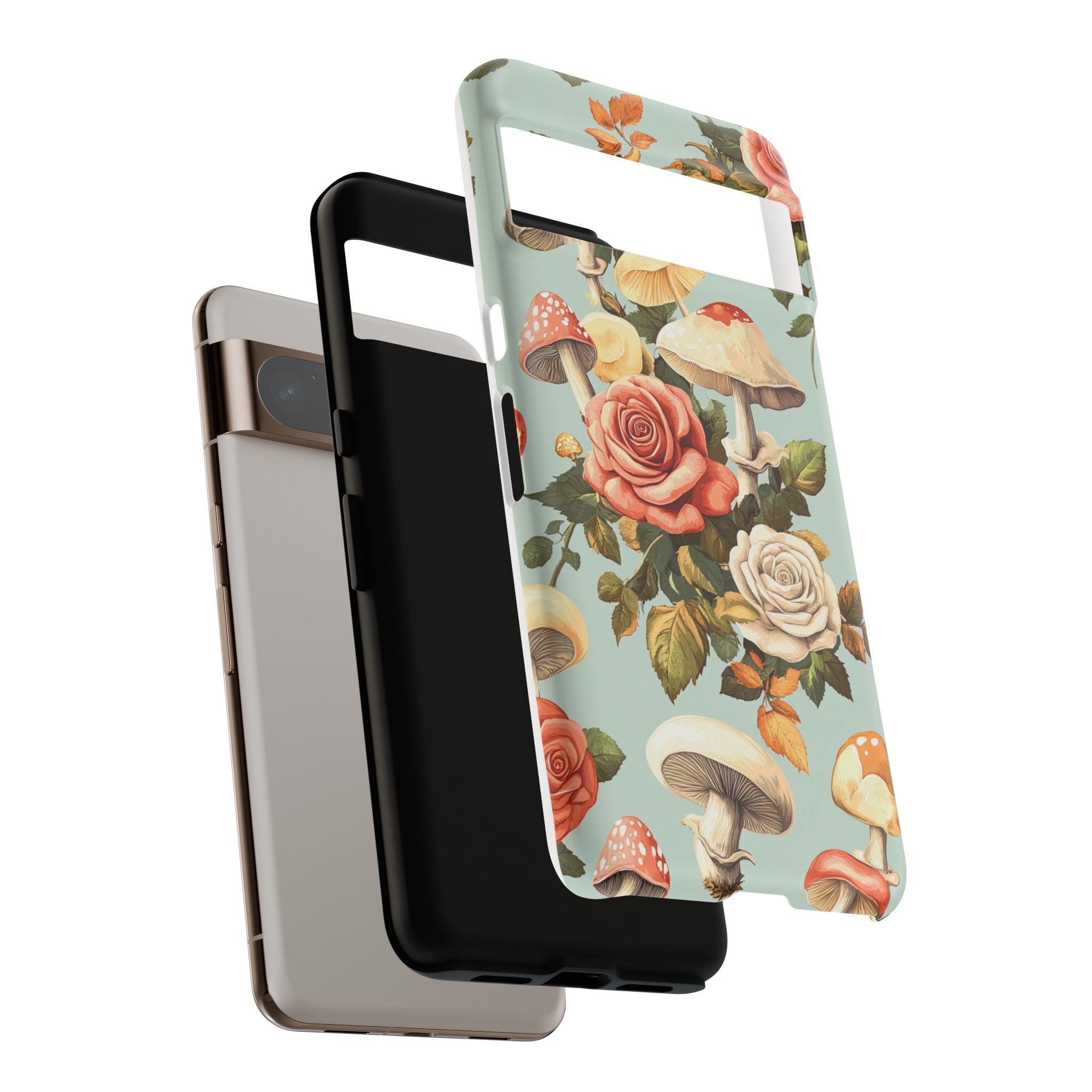 Floral Phone Case - Tough Cases with Mushroom and Rose