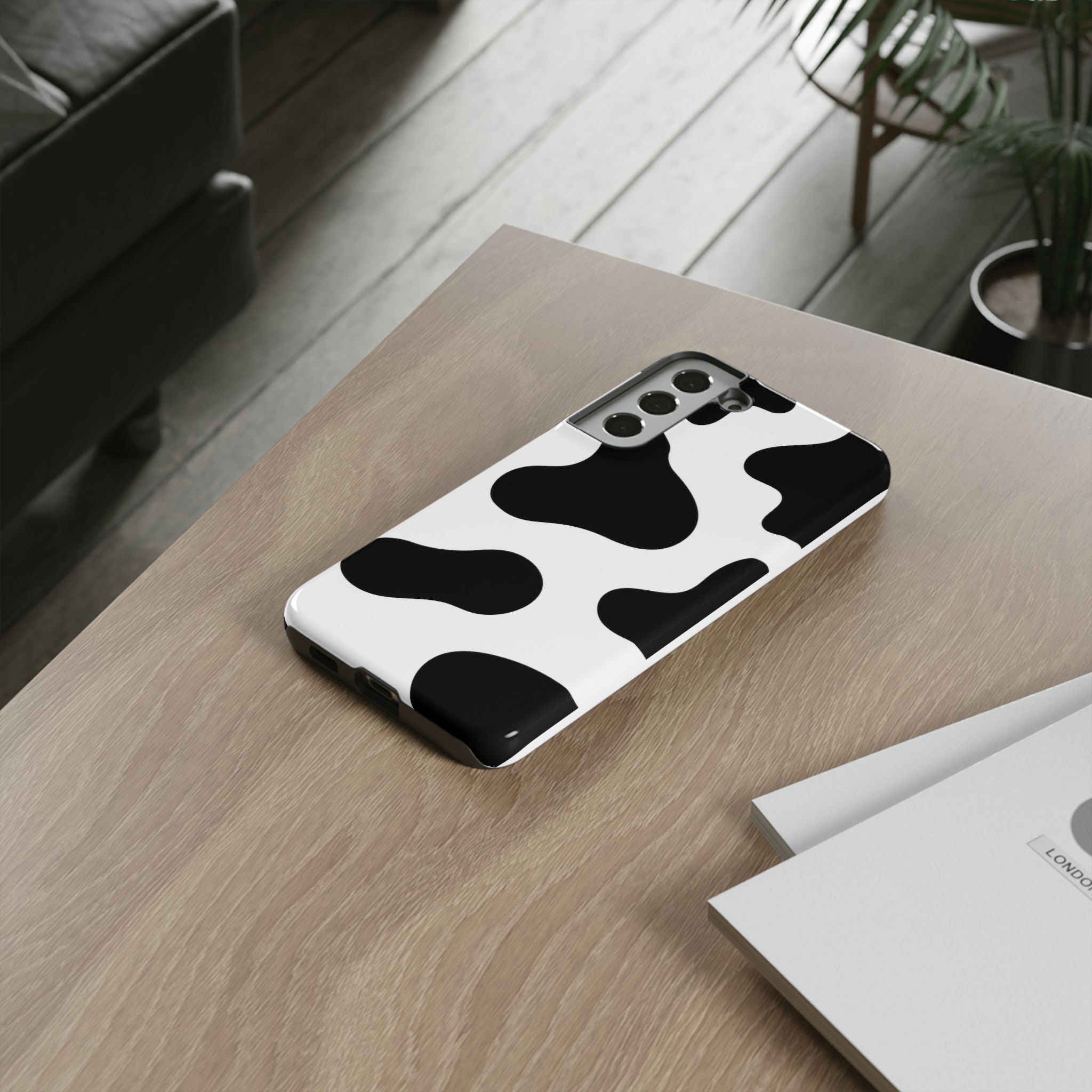 Black and White Cow Print Phone Case, Cute Tough Cases, Animal Print Case, Stylish Smartphone Accessories, Cow Lover Gift