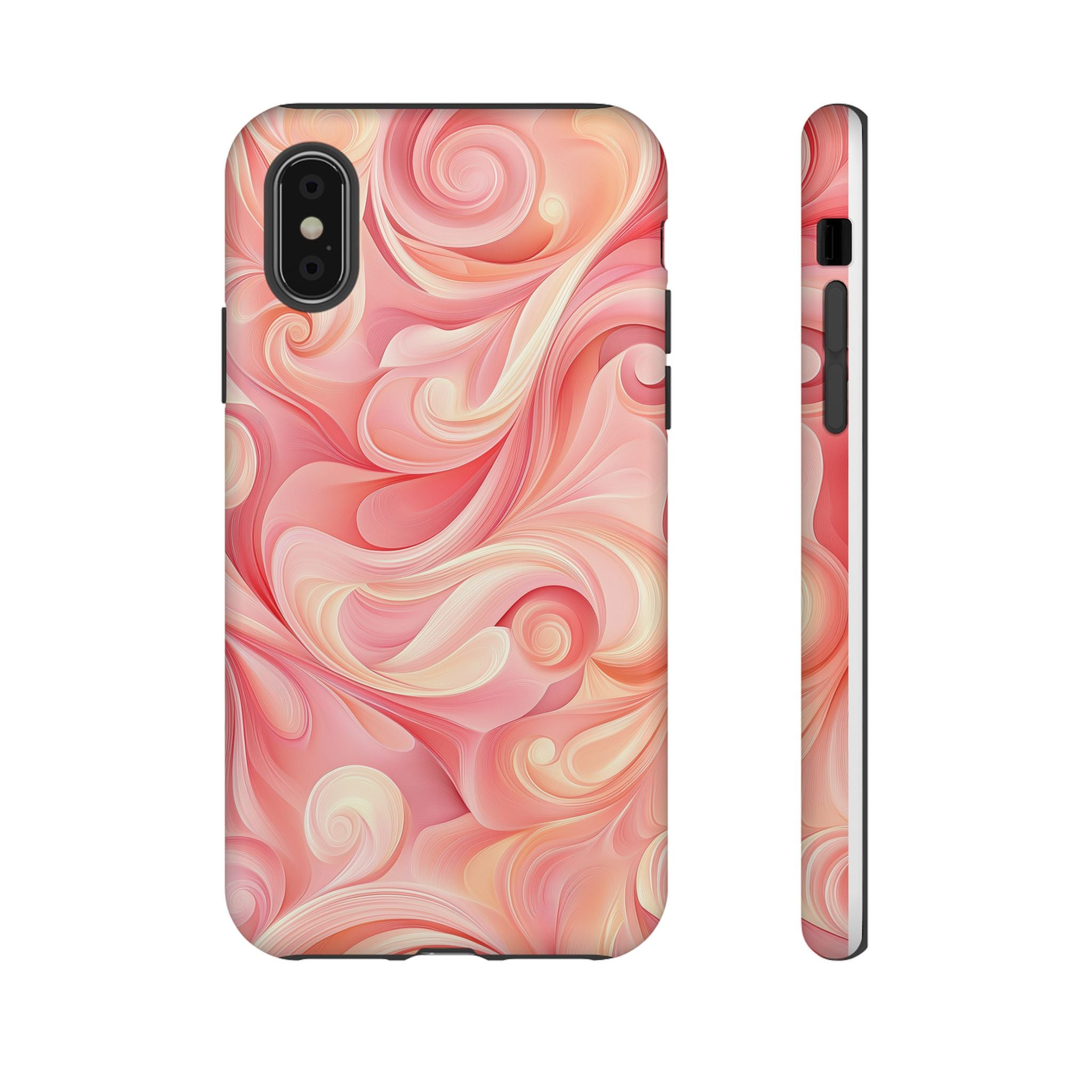 Stylish Phone Case - Tough Cases with Abstract Pink Swirls