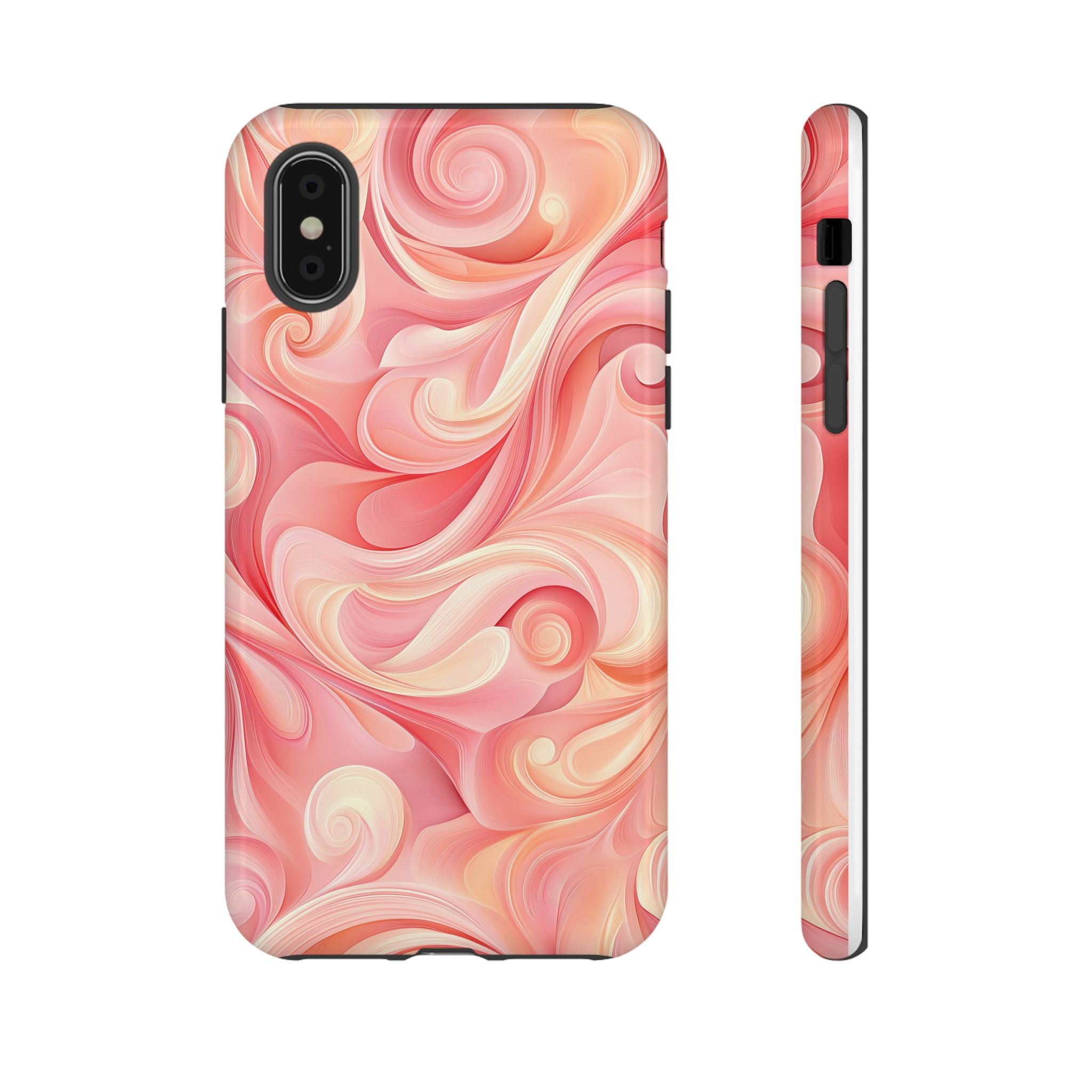 Stylish Phone Case - Tough Cases with Abstract Pink Swirls