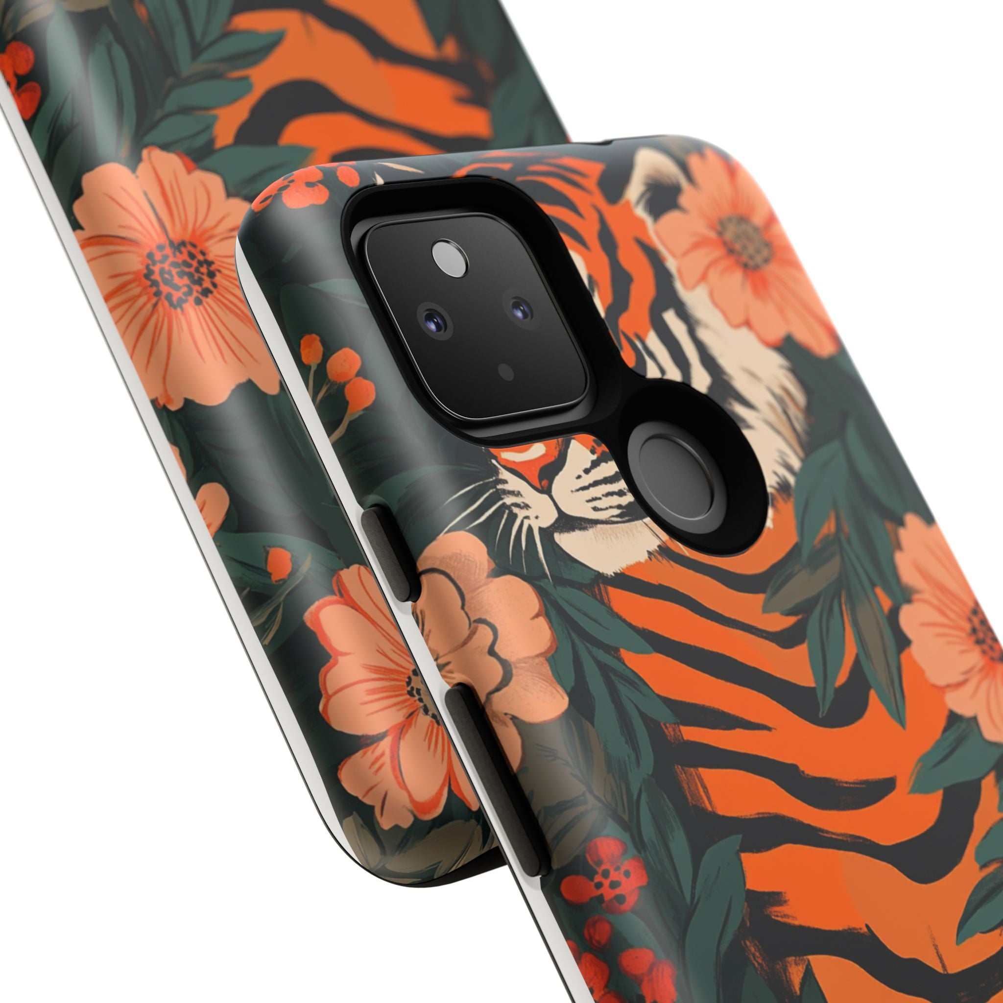 Tough Cases: Floral Tiger Phone Case