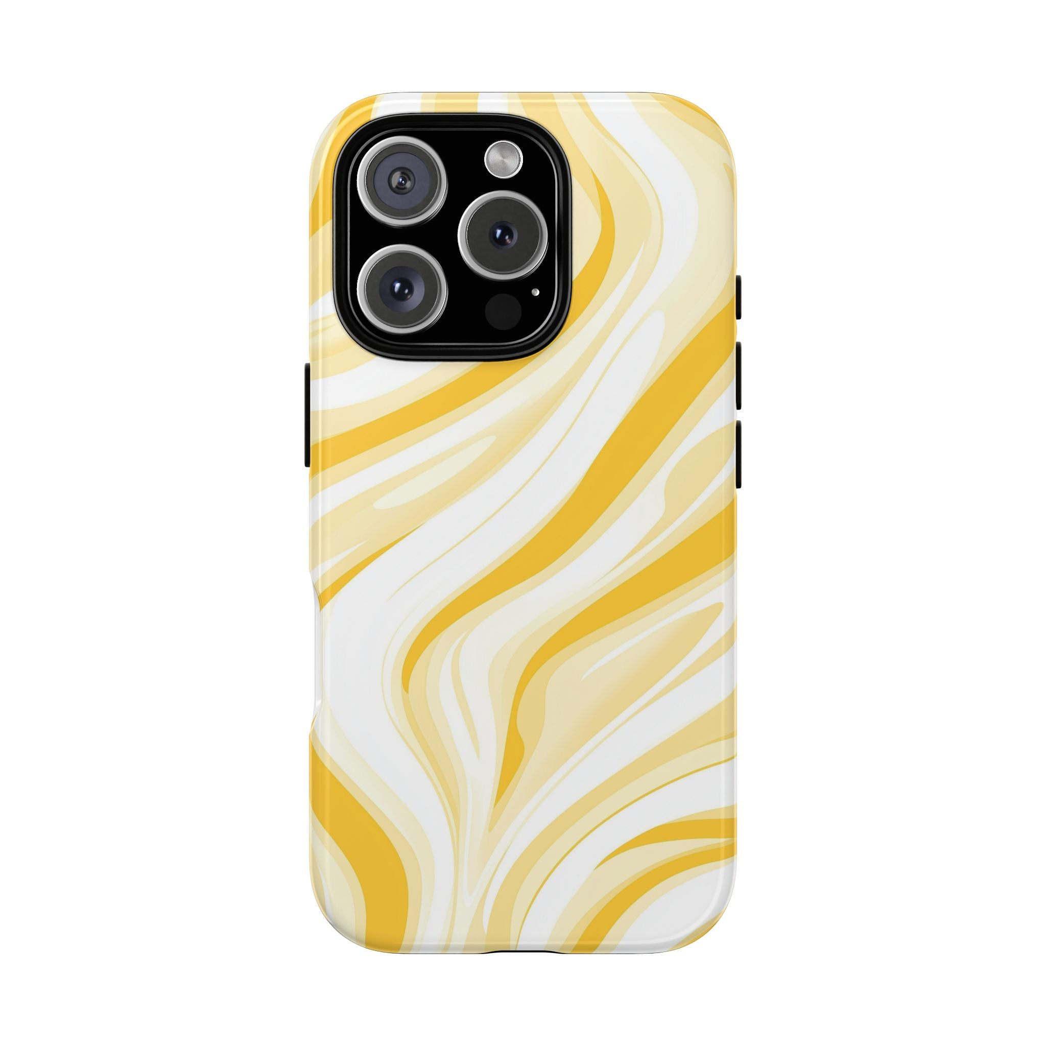 Stylish Phone Case with Yellow Marble Design