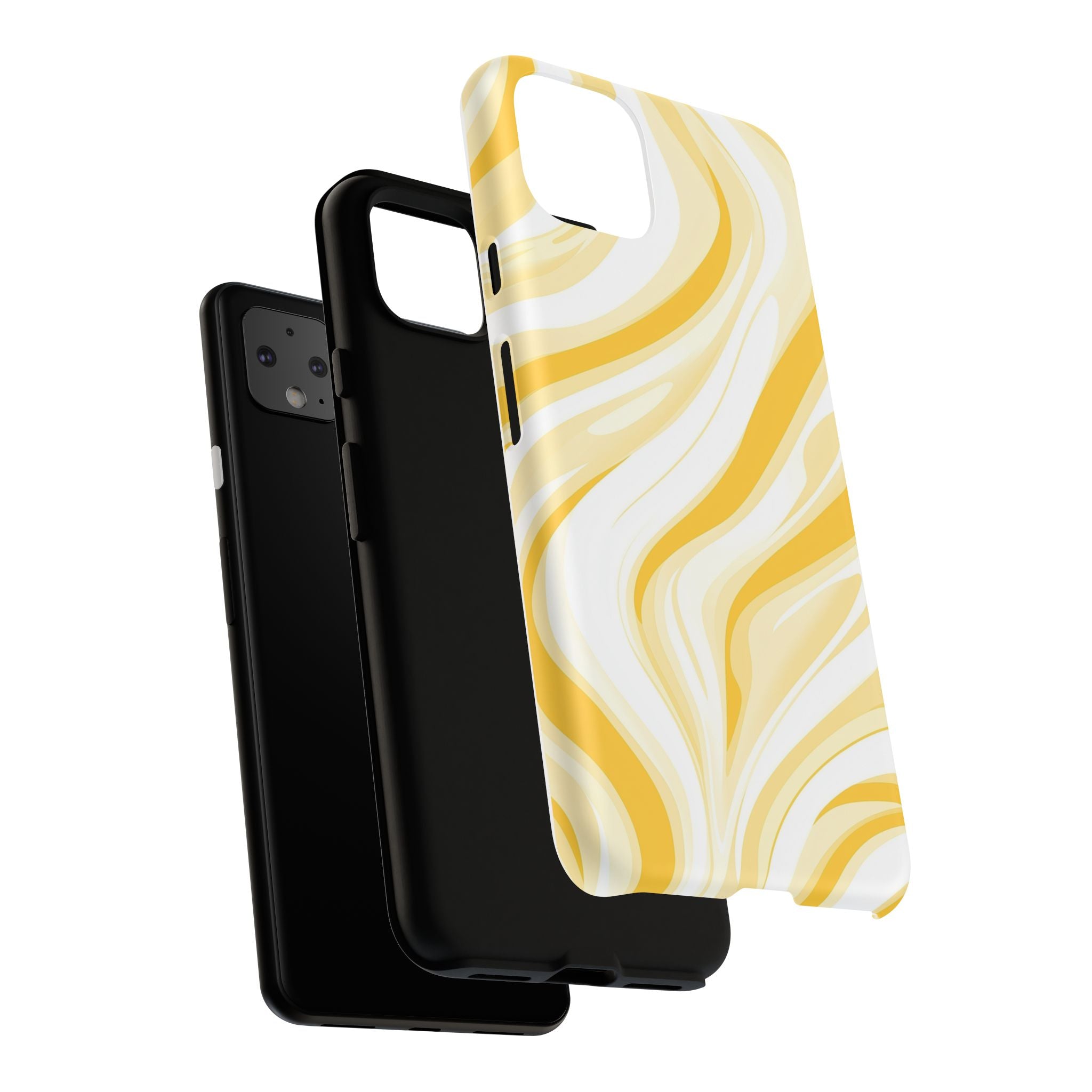 Stylish Phone Case with Yellow Marble Design