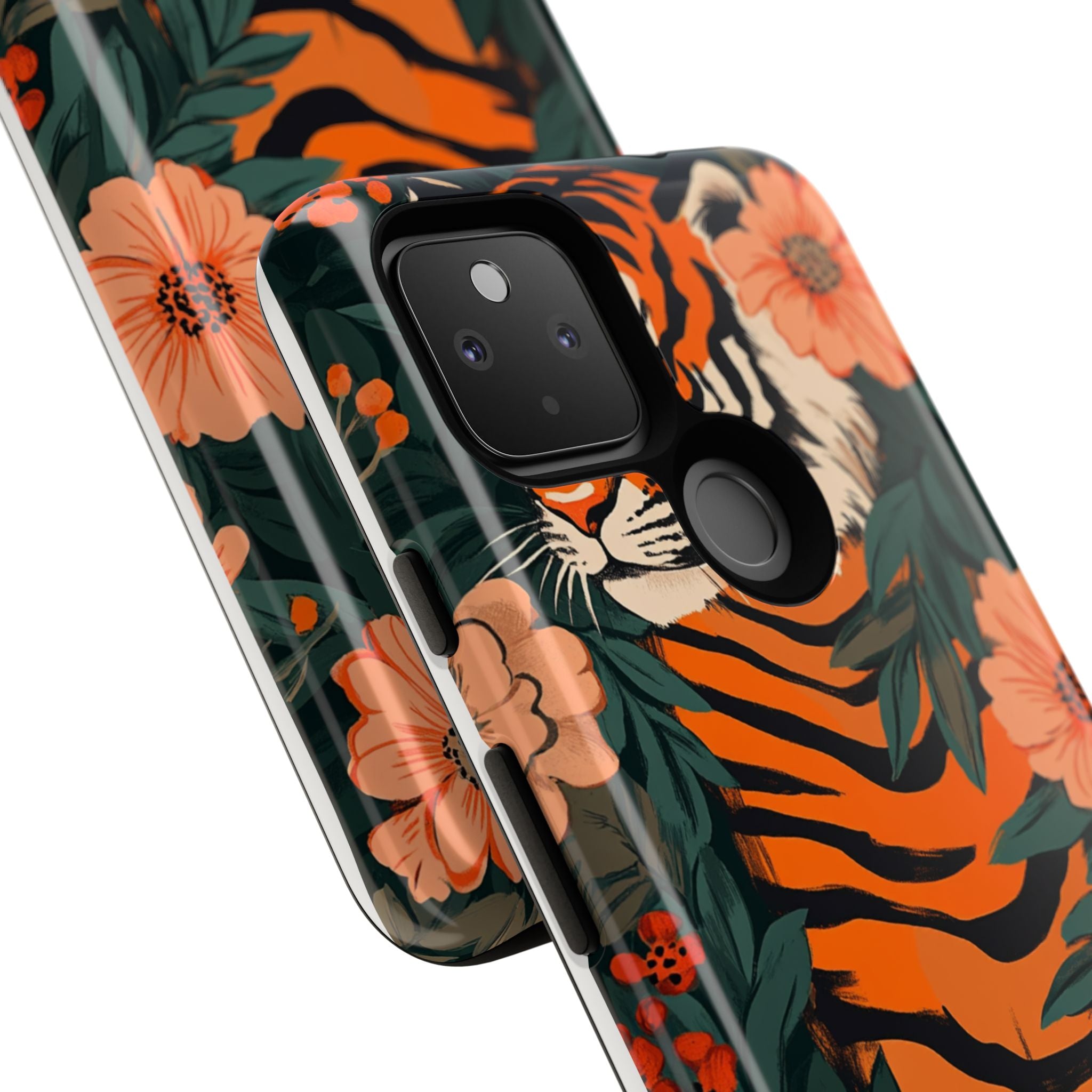 Tough Cases: Floral Tiger Phone Case
