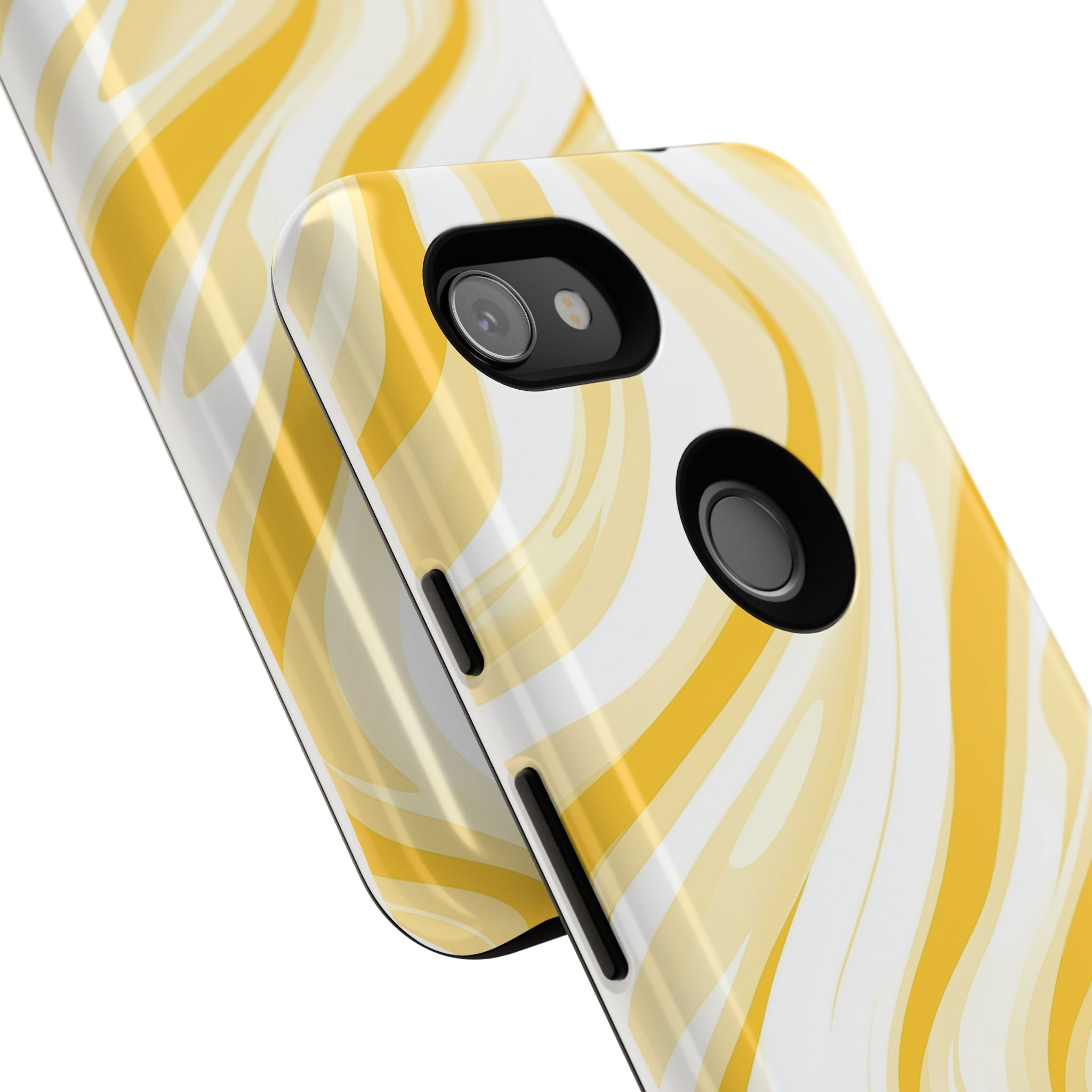 Stylish Phone Case with Yellow Marble Design