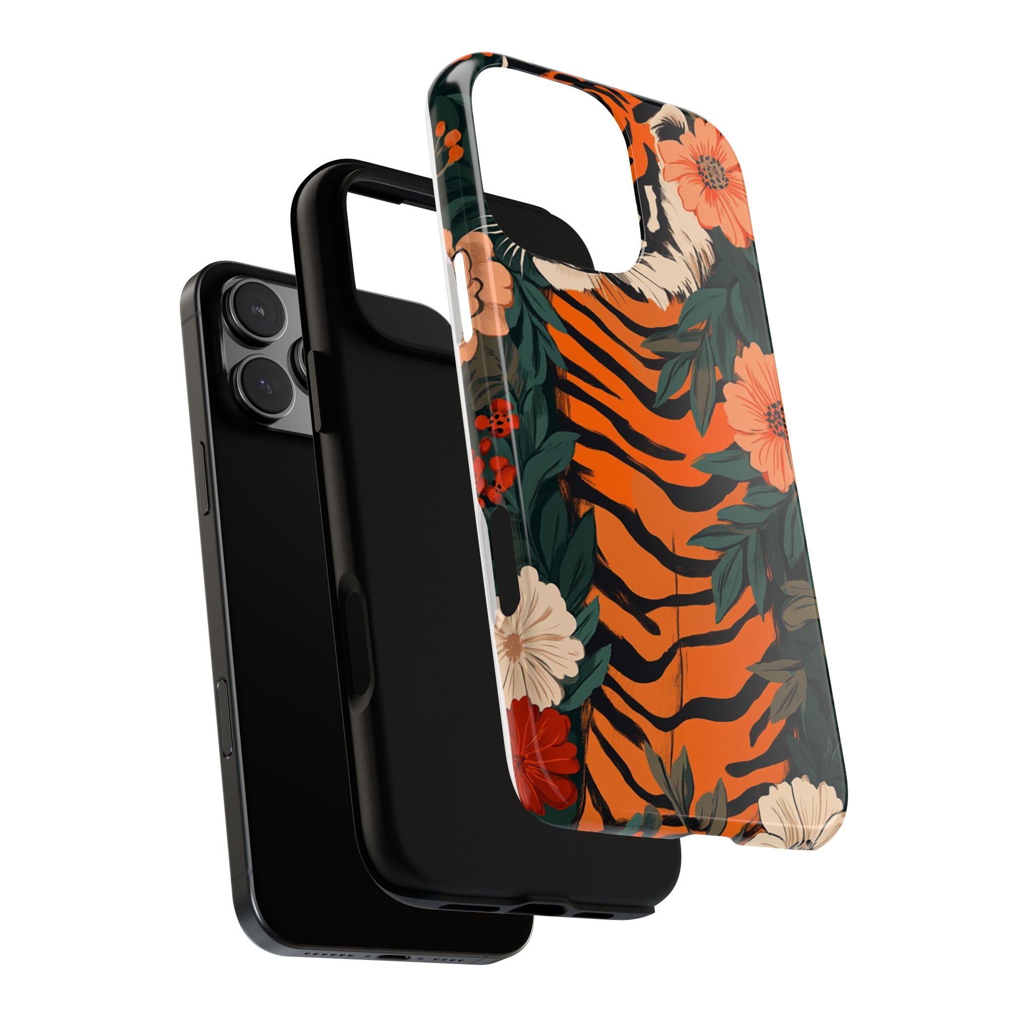 Tough Cases: Floral Tiger Phone Case
