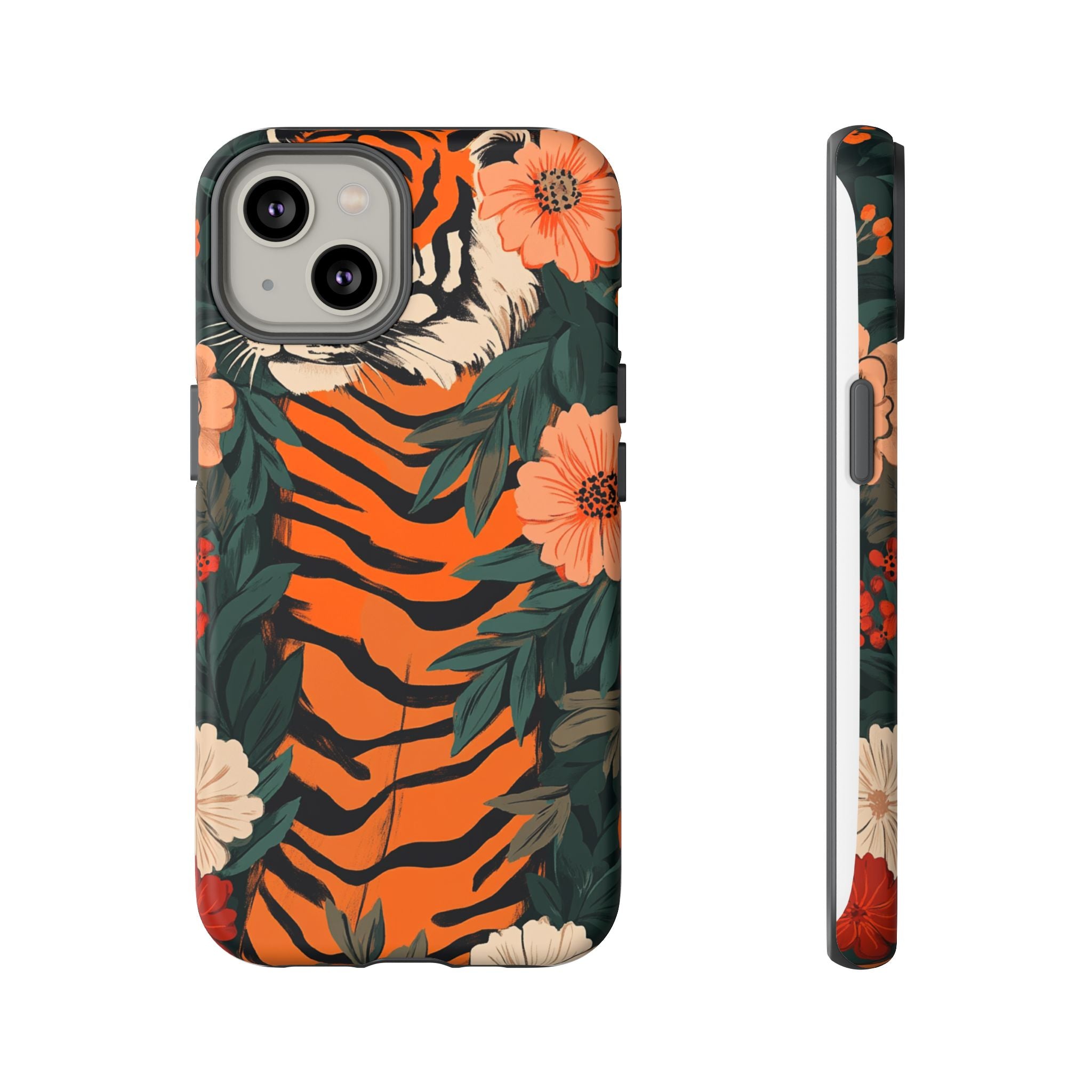 Tough Cases: Floral Tiger Phone Case