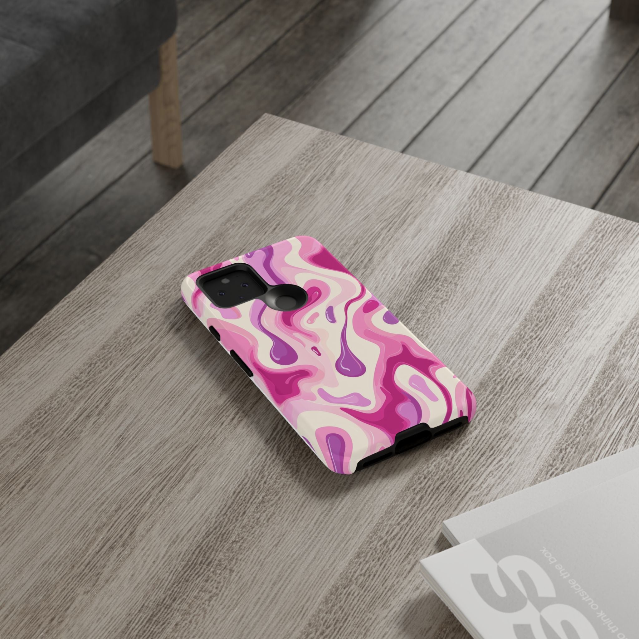 Colorful Phone Case with Abstract Pink Design