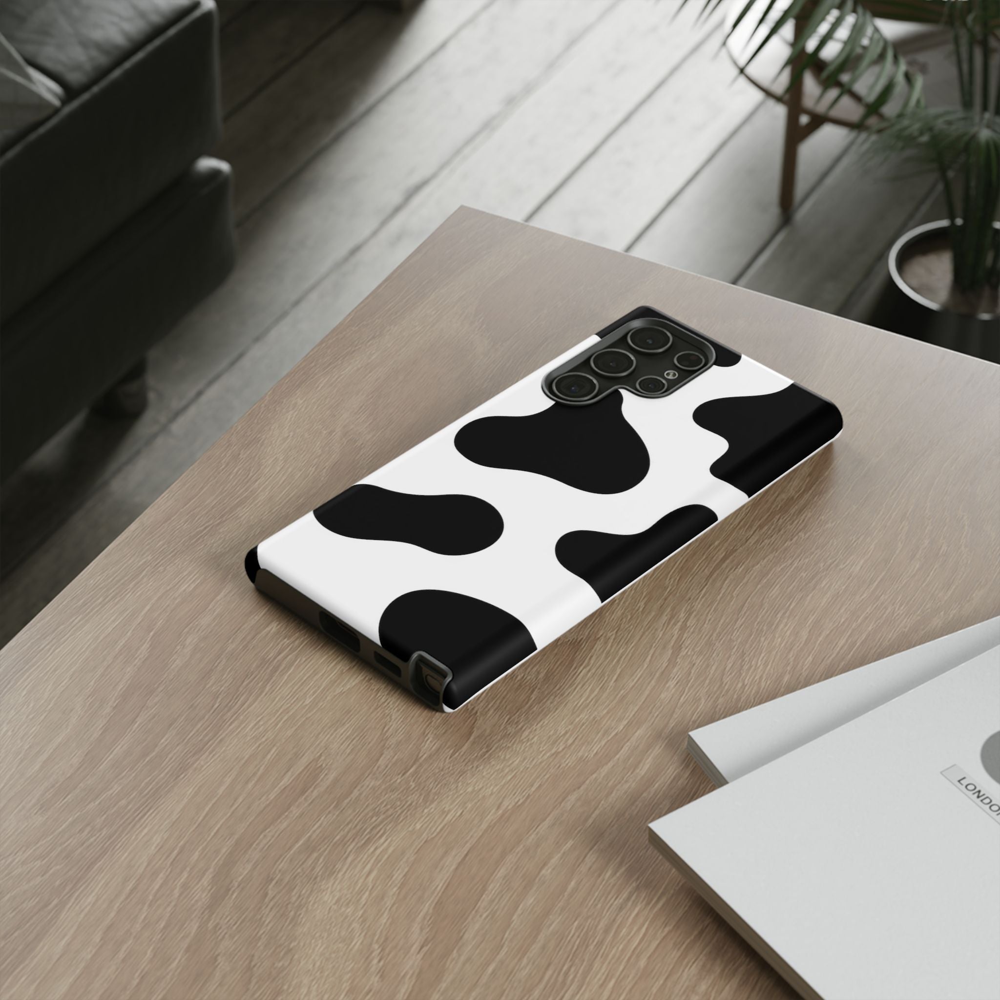 Black and White Cow Print Phone Case, Cute Tough Cases, Animal Print Case, Stylish Smartphone Accessories, Cow Lover Gift