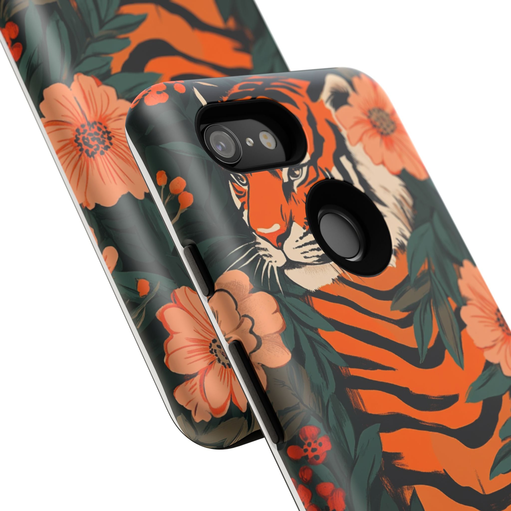 Tough Cases: Floral Tiger Phone Case