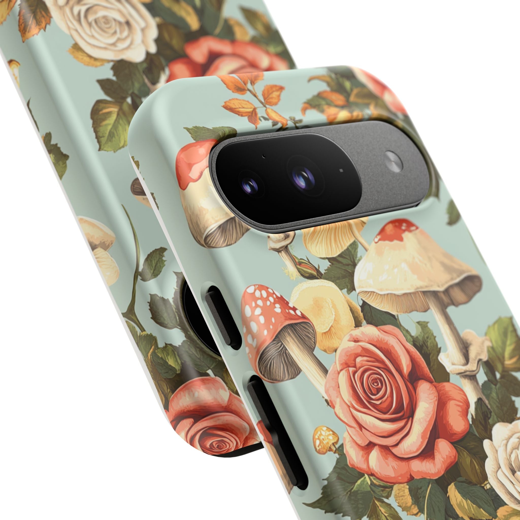 Floral Phone Case - Tough Cases with Mushroom and Rose
