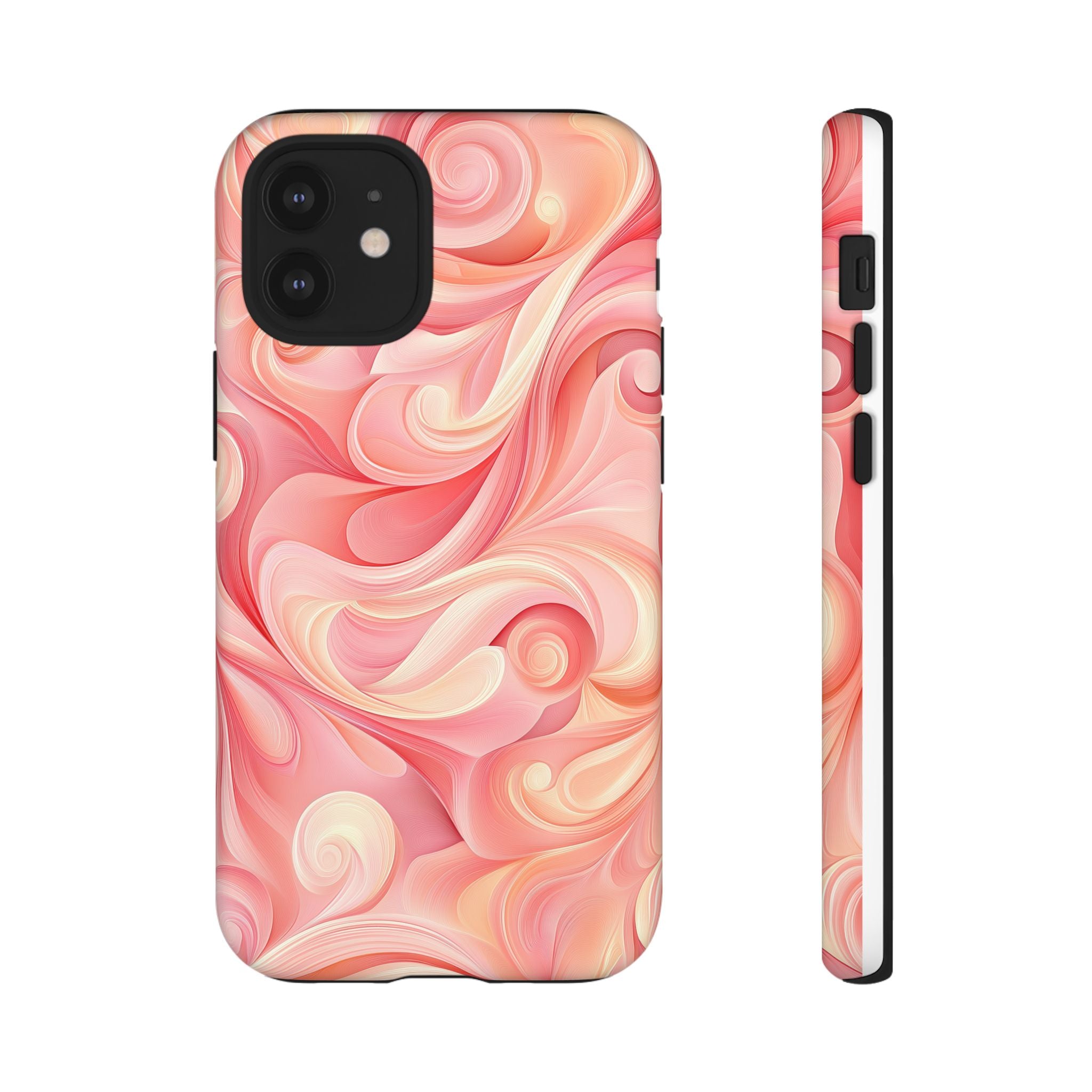 Stylish Phone Case - Tough Cases with Abstract Pink Swirls