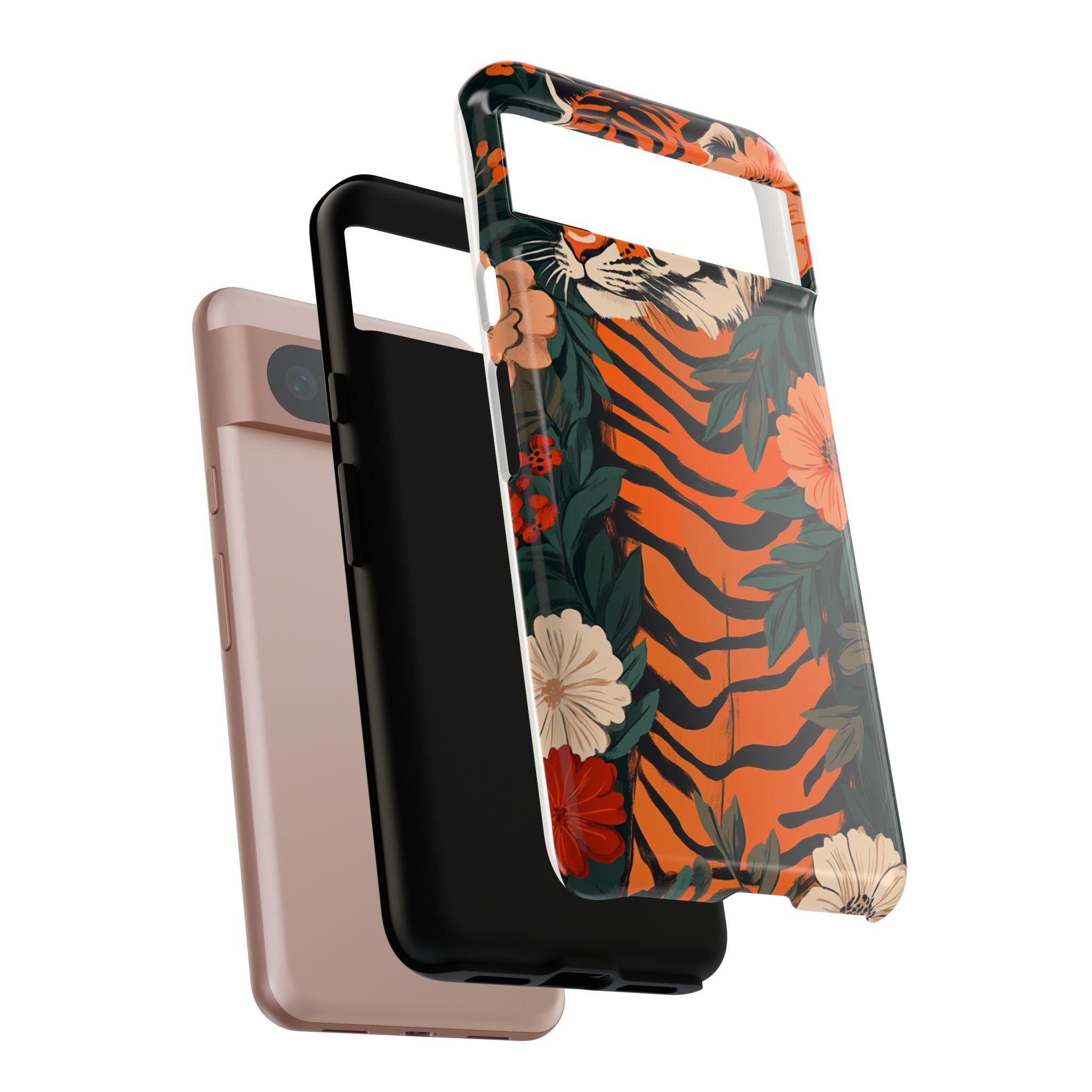 Tough Cases: Floral Tiger Phone Case