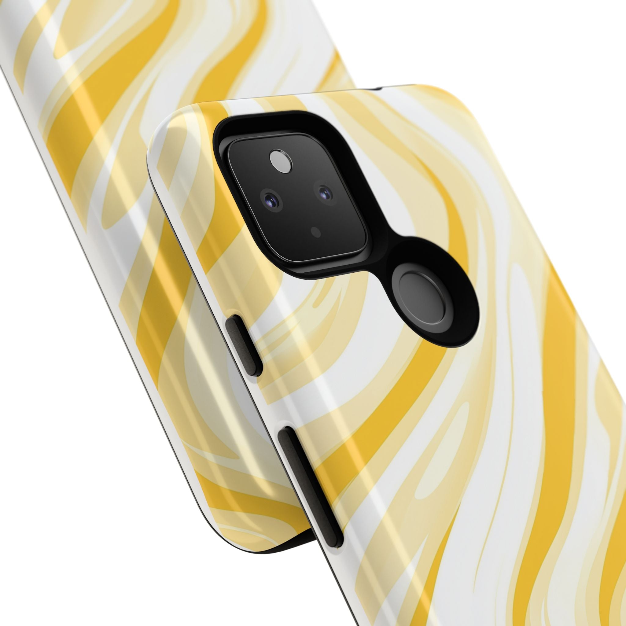 Stylish Phone Case with Yellow Marble Design