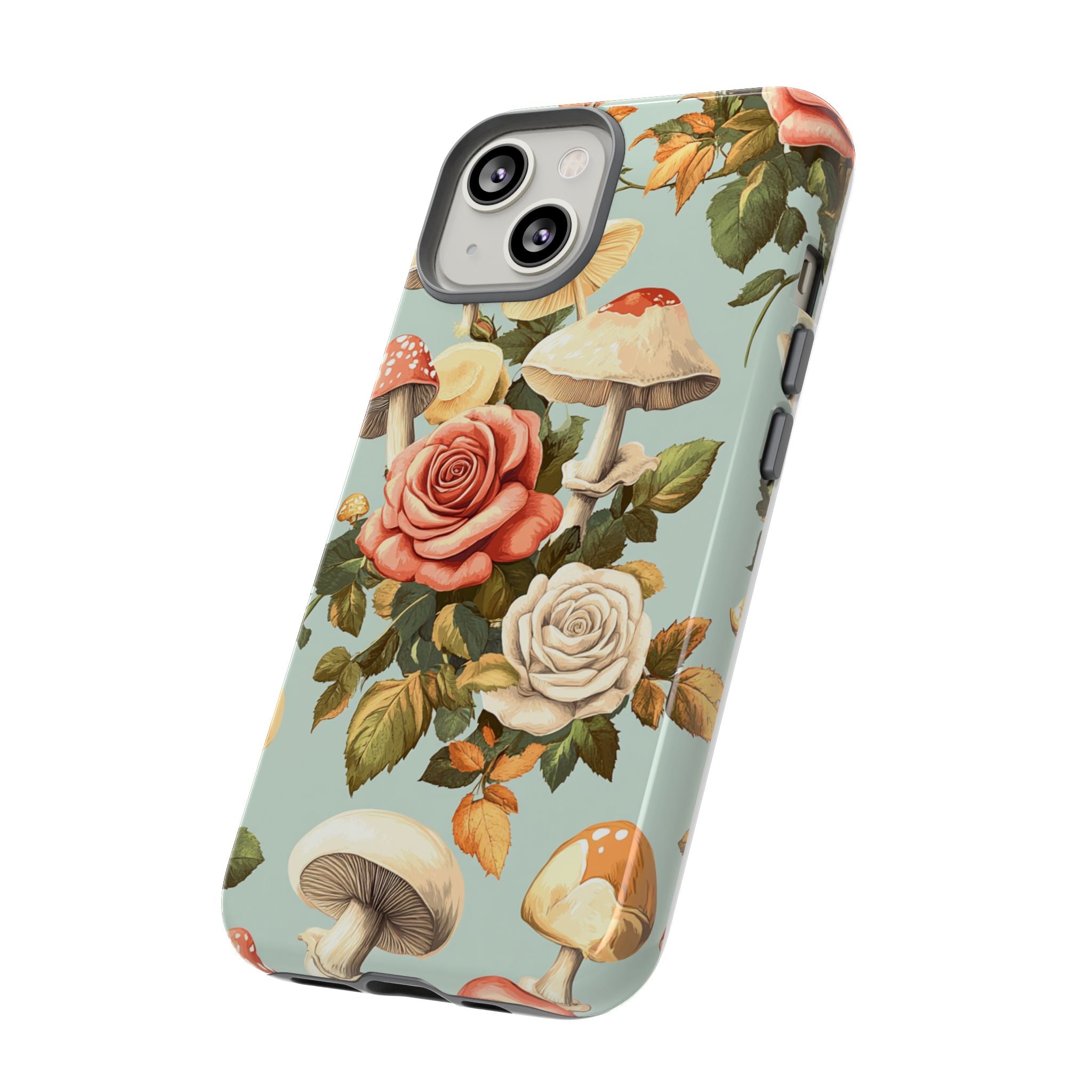 Floral Phone Case - Tough Cases with Mushroom and Rose