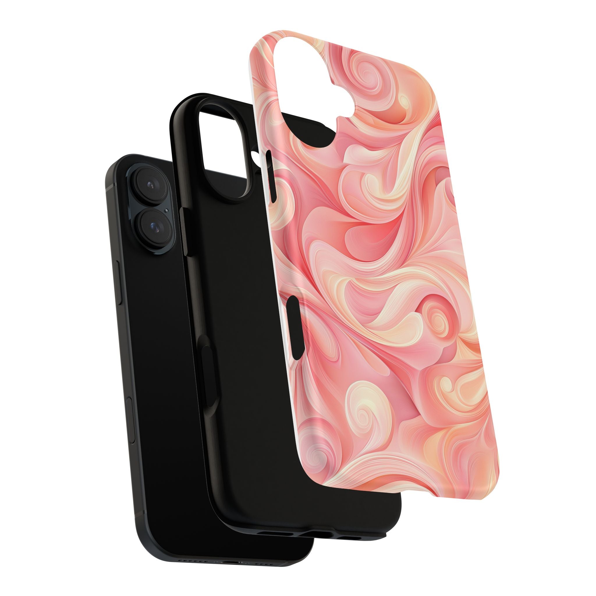Stylish Phone Case - Tough Cases with Abstract Pink Swirls