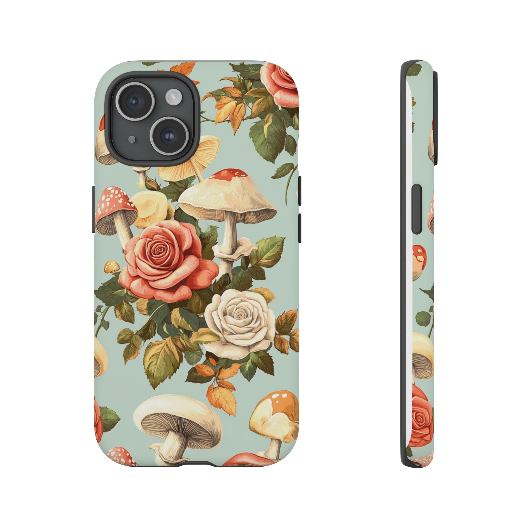 Floral Phone Case - Tough Cases with Mushroom and Rose