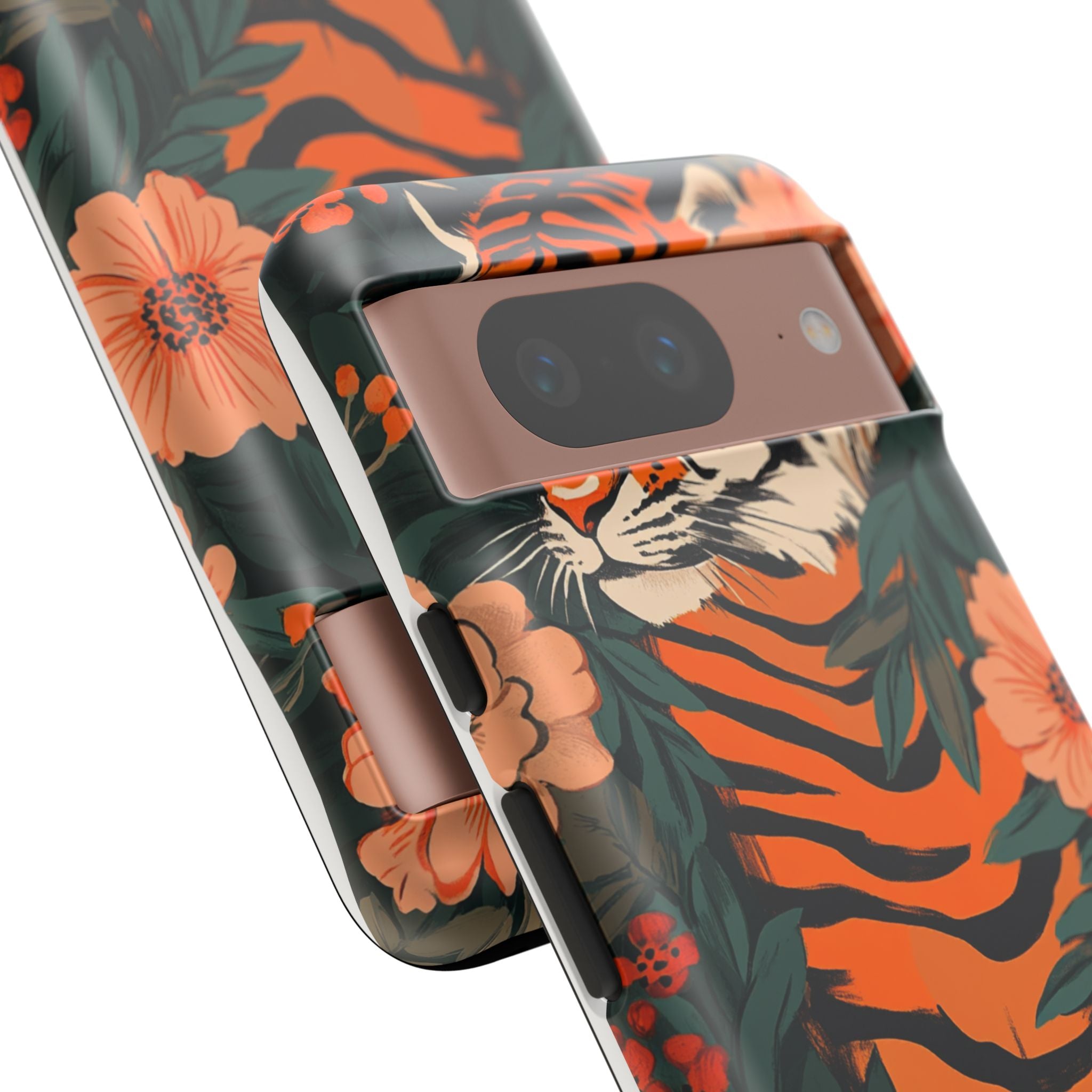 Tough Cases: Floral Tiger Phone Case