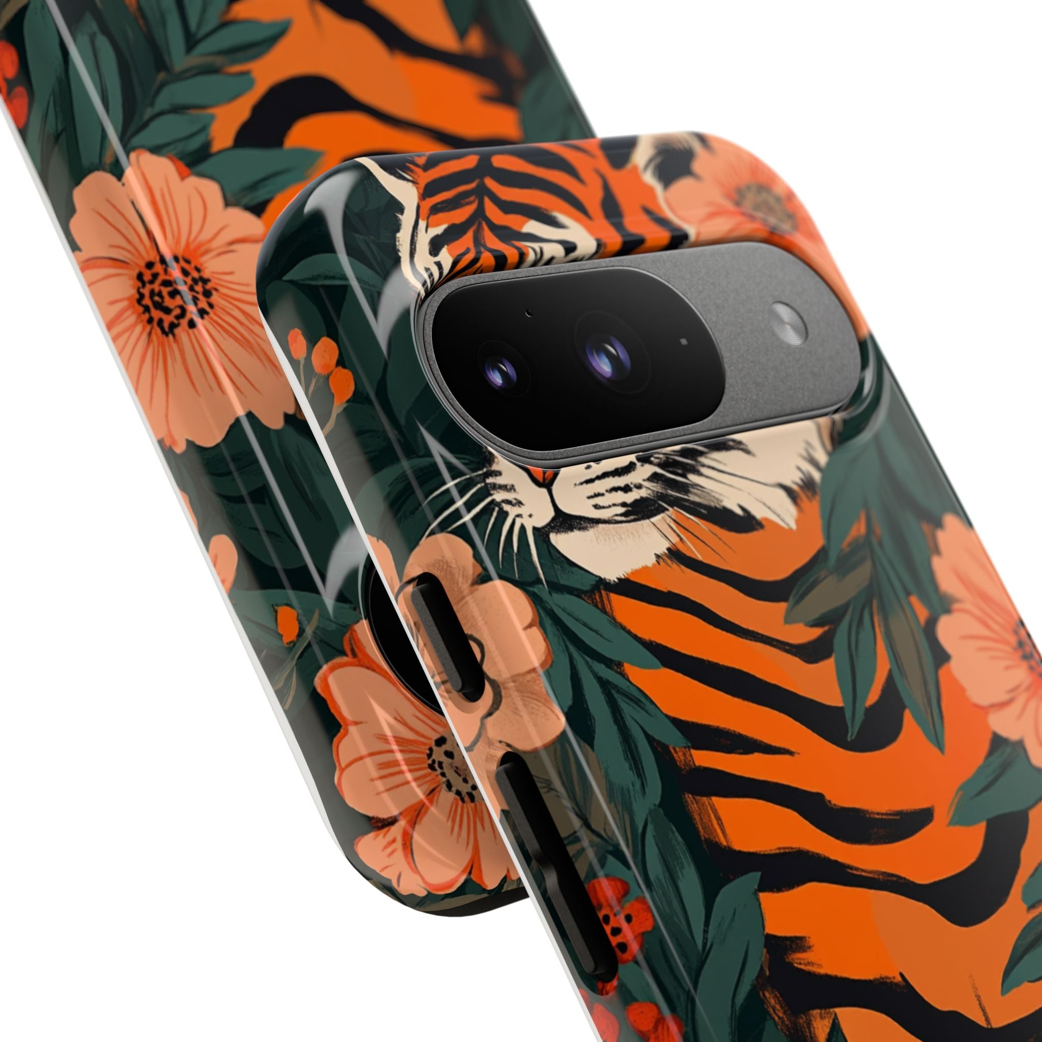 Tough Cases: Floral Tiger Phone Case