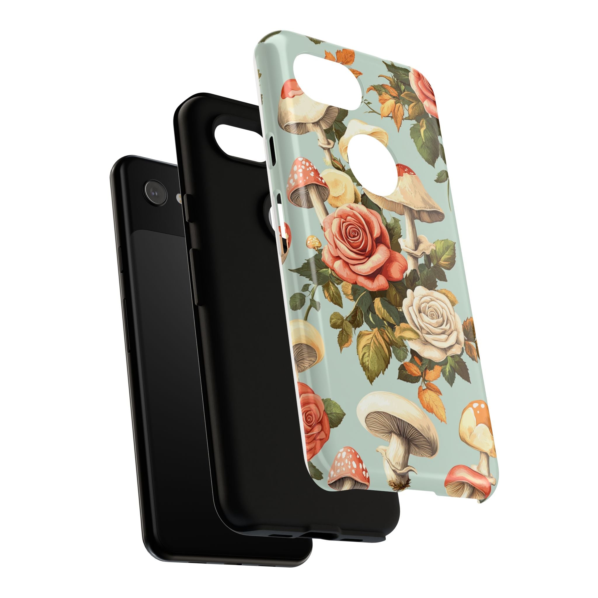 Floral Phone Case - Tough Cases with Mushroom and Rose