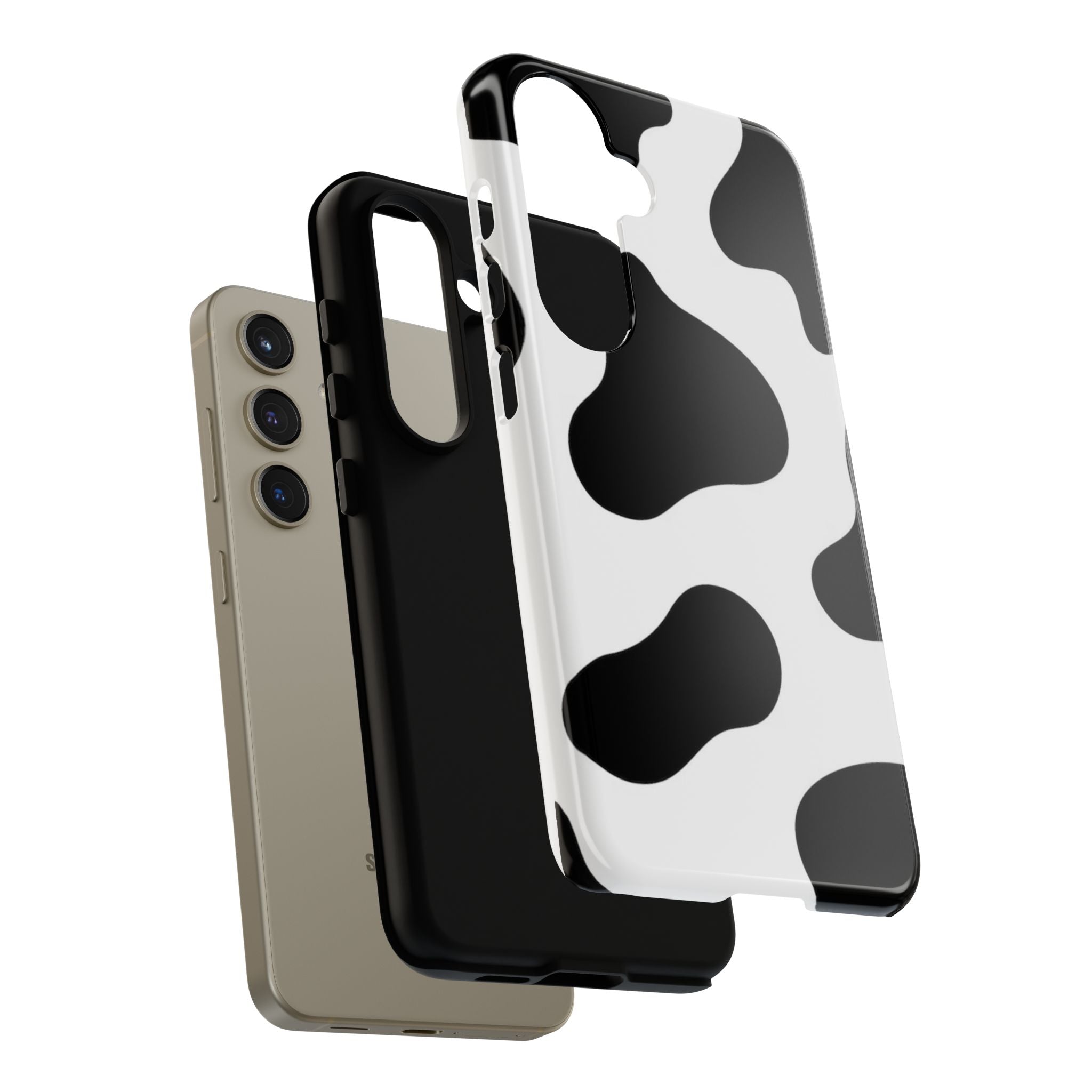 Black and White Cow Print Phone Case, Cute Tough Cases, Animal Print Case, Stylish Smartphone Accessories, Cow Lover Gift