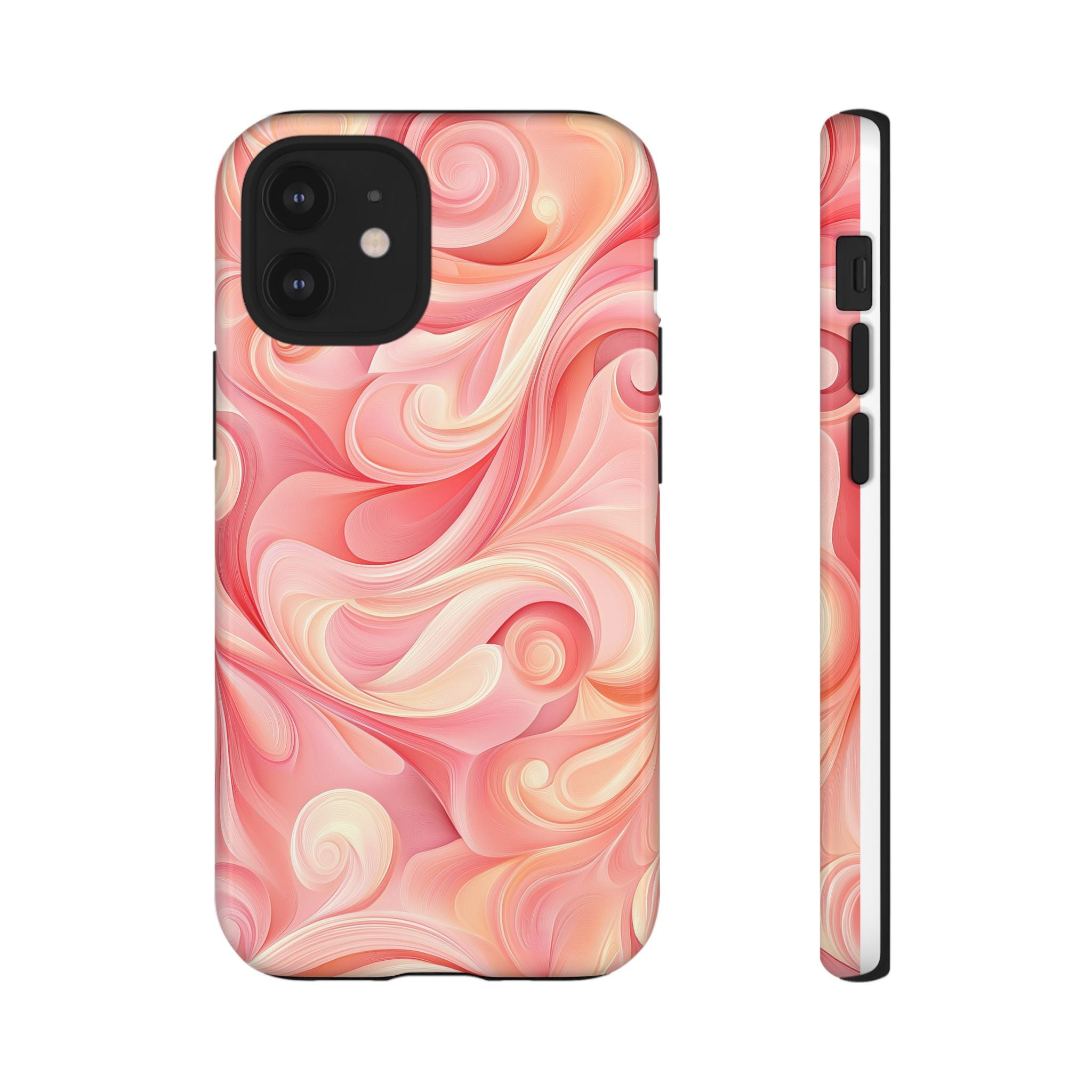 Stylish Phone Case - Tough Cases with Abstract Pink Swirls