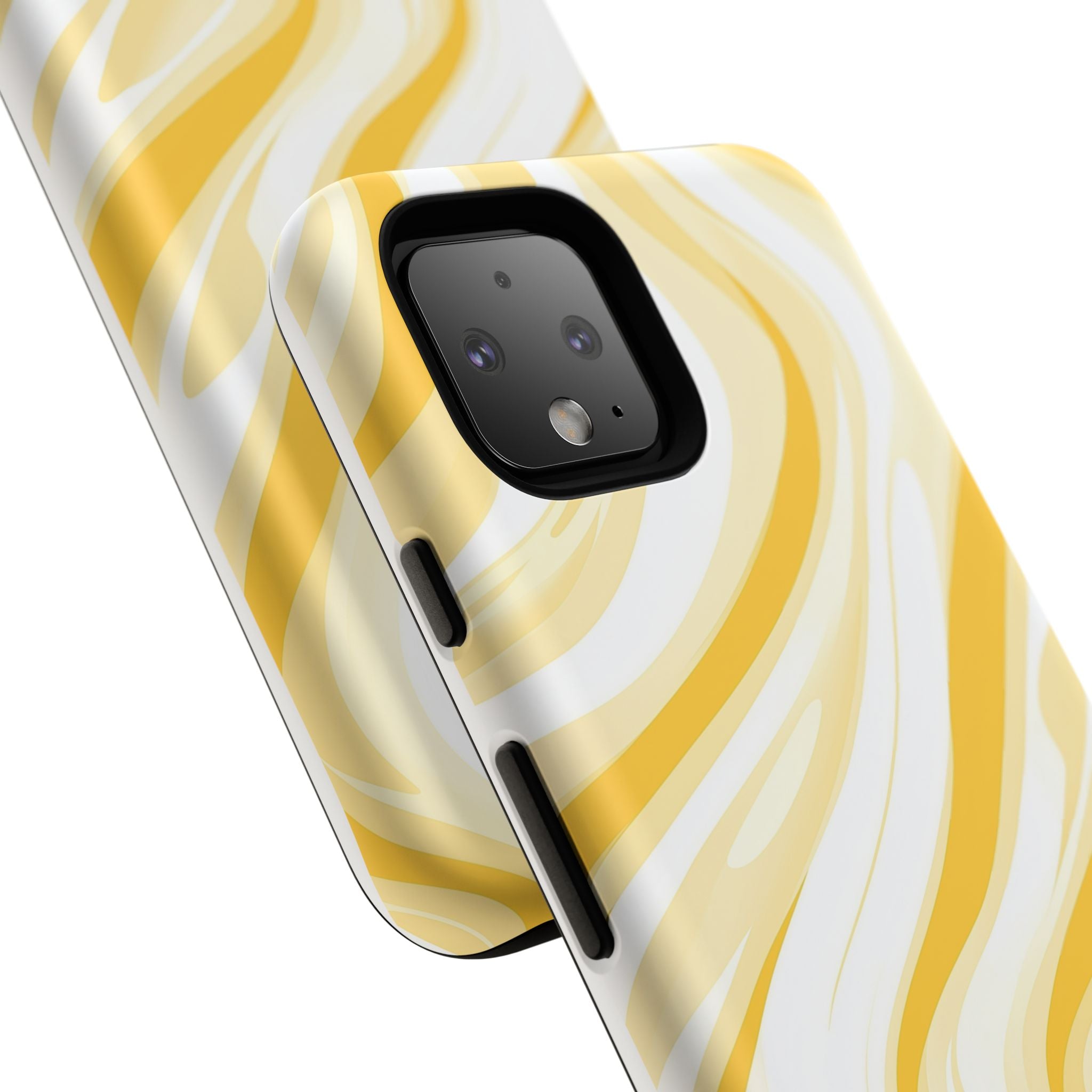 Stylish Phone Case with Yellow Marble Design