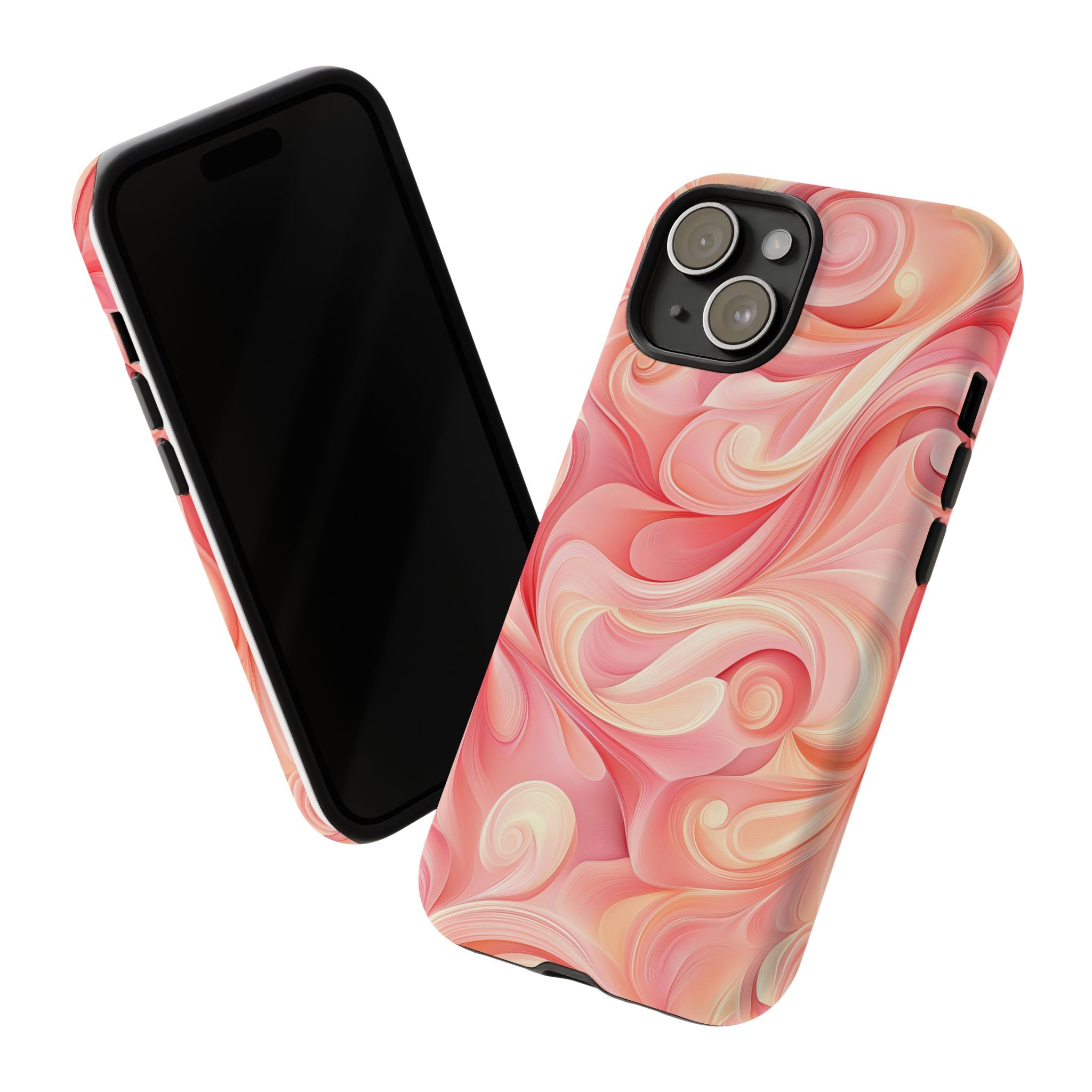Stylish Phone Case - Tough Cases with Abstract Pink Swirls