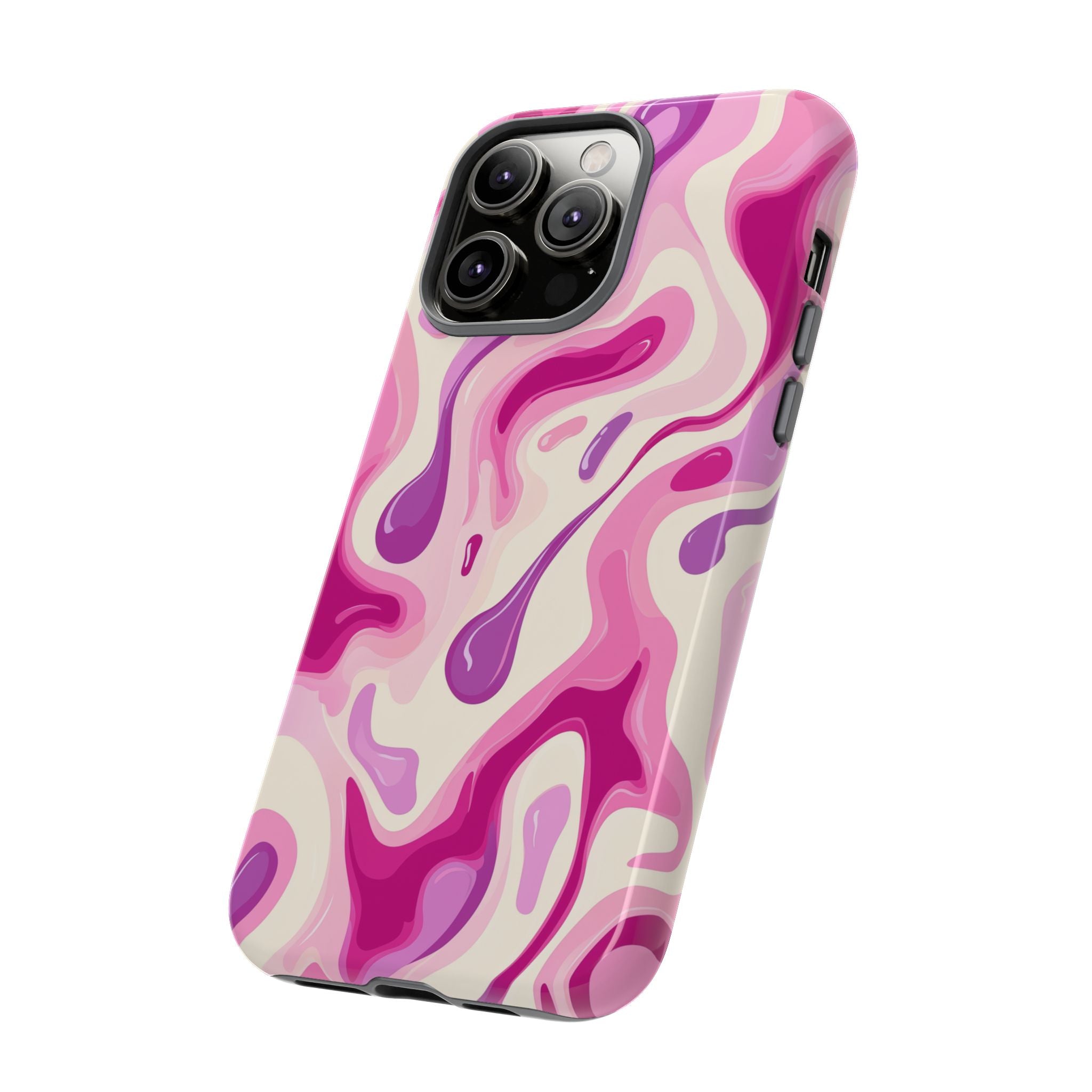 Colorful Phone Case with Abstract Pink Design