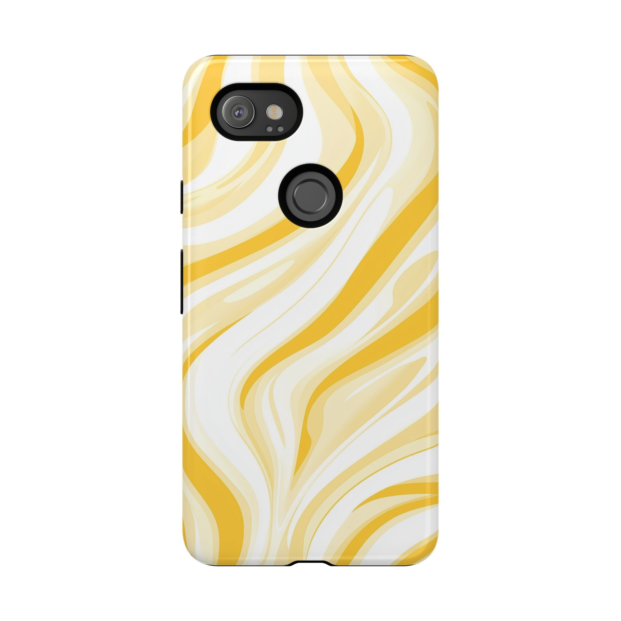 Stylish Phone Case with Yellow Marble Design