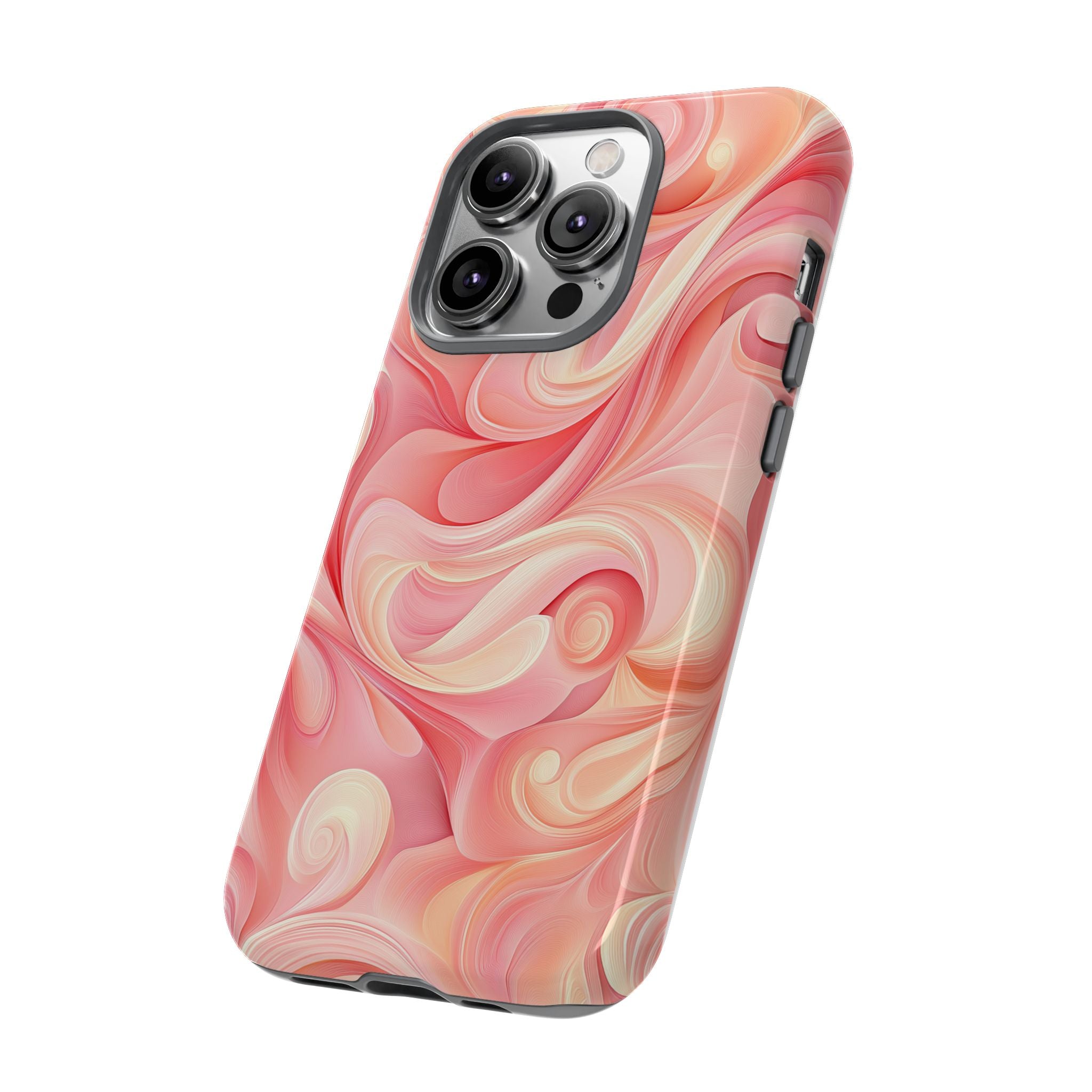Stylish Phone Case - Tough Cases with Abstract Pink Swirls