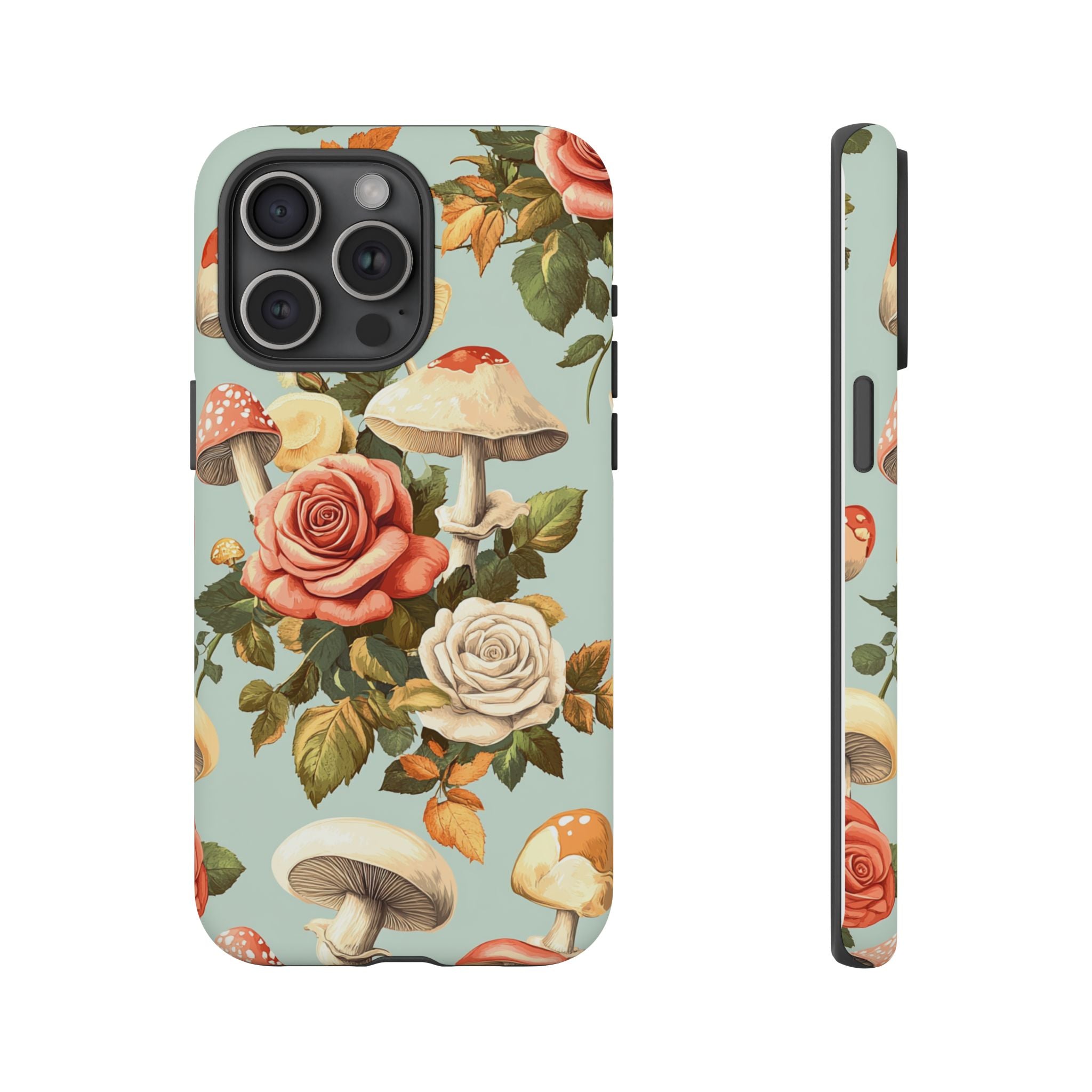 Floral Phone Case - Tough Cases with Mushroom and Rose