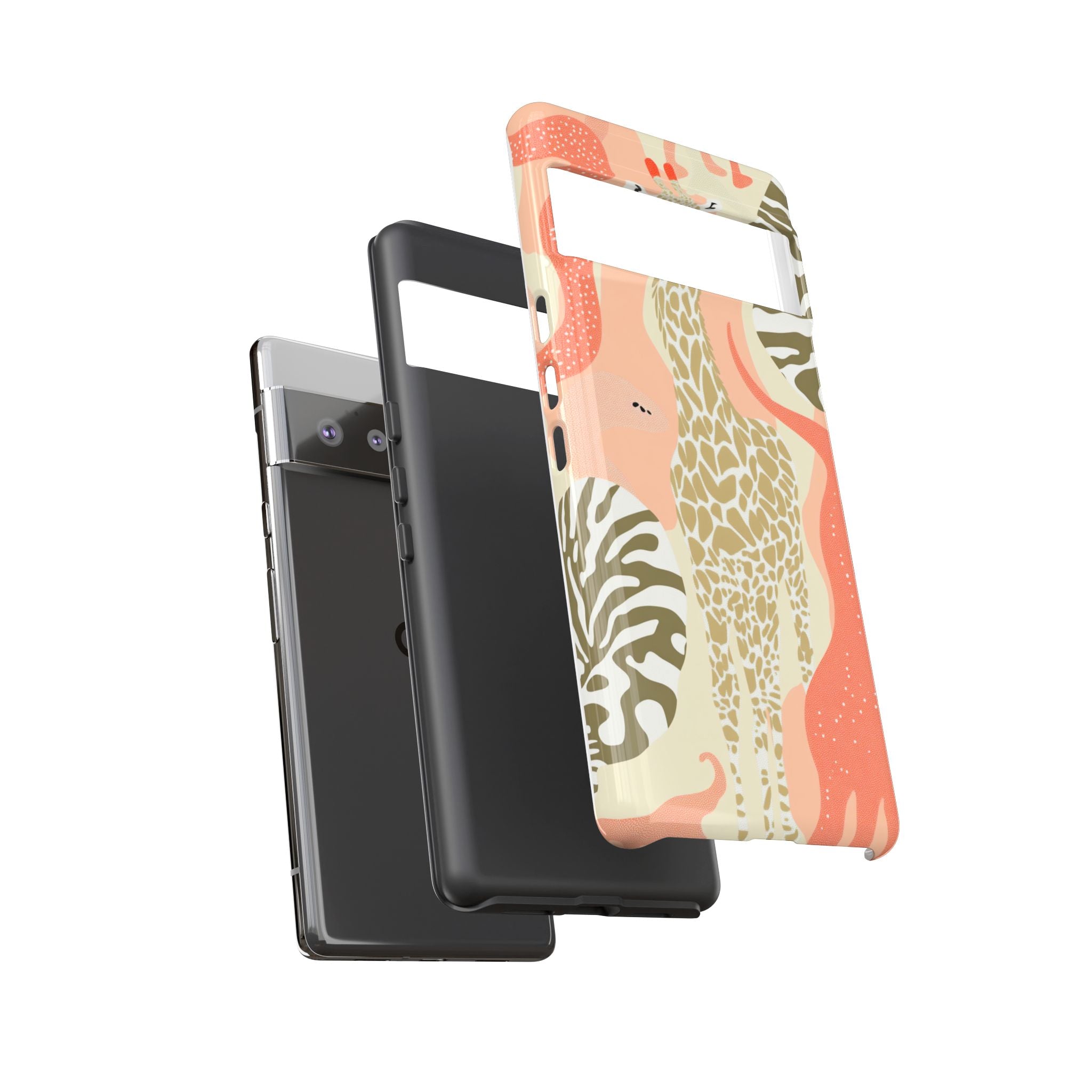Stylish Phone Case with Giraffe and Abstract Design