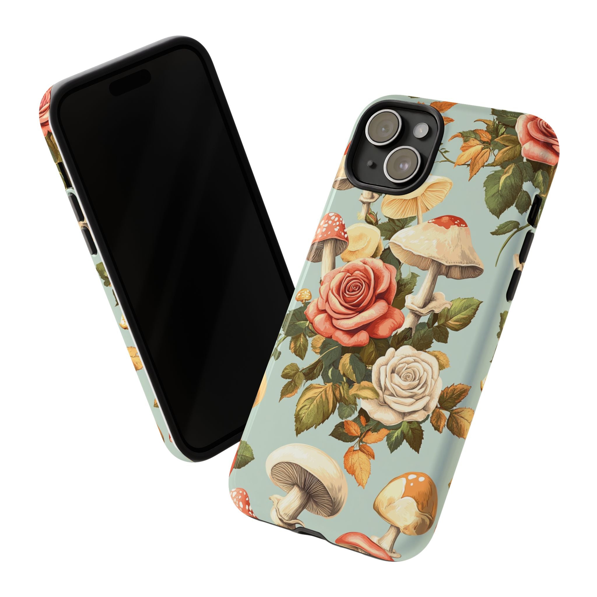 Floral Phone Case - Tough Cases with Mushroom and Rose