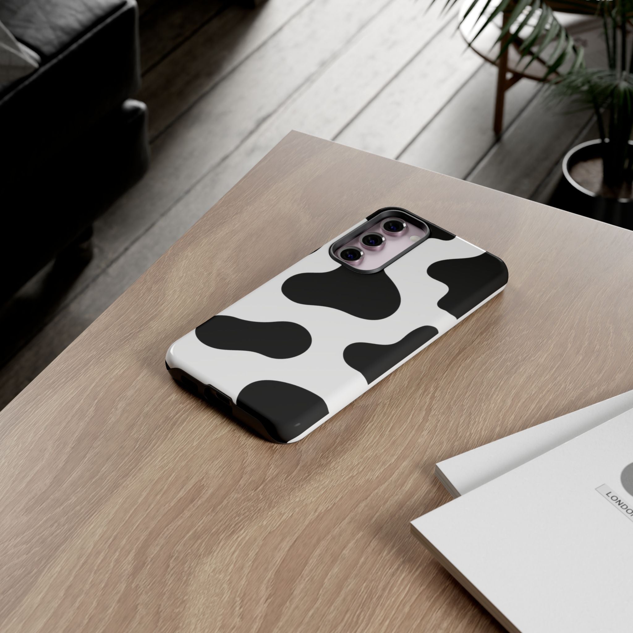 Black and White Cow Print Phone Case, Cute Tough Cases, Animal Print Case, Stylish Smartphone Accessories, Cow Lover Gift
