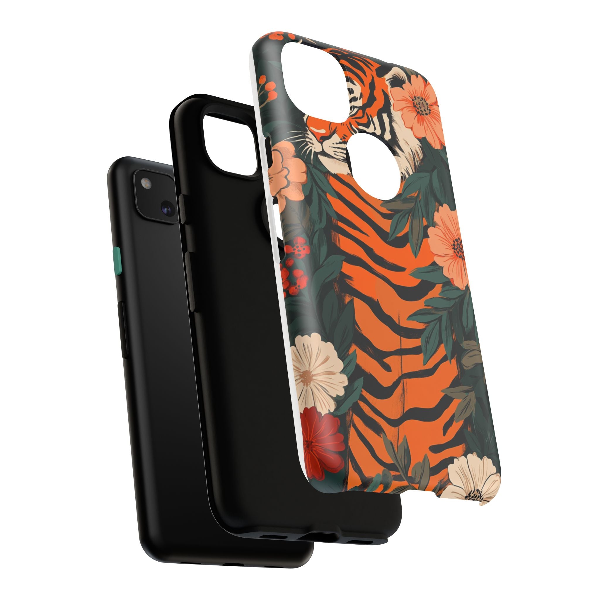 Tough Cases: Floral Tiger Phone Case