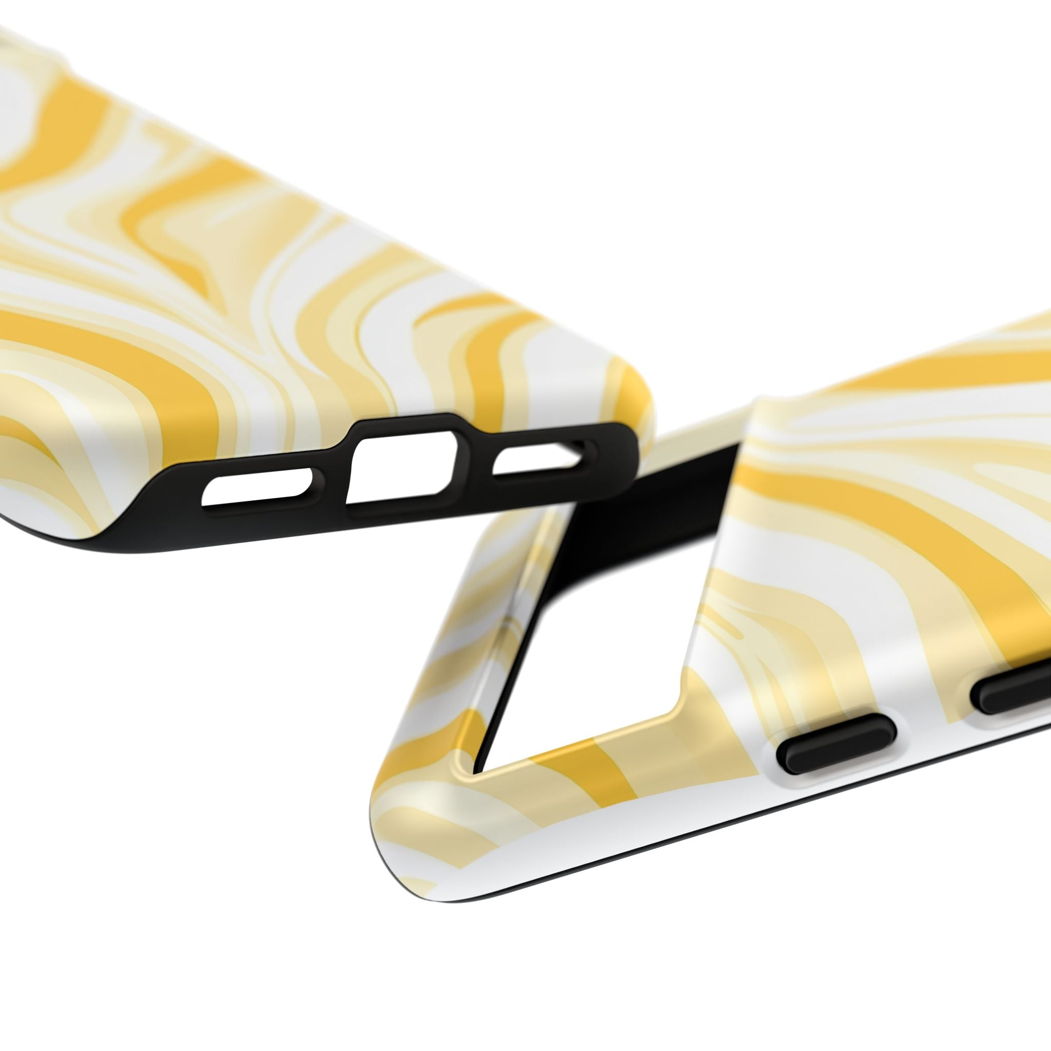 Stylish Phone Case with Yellow Marble Design