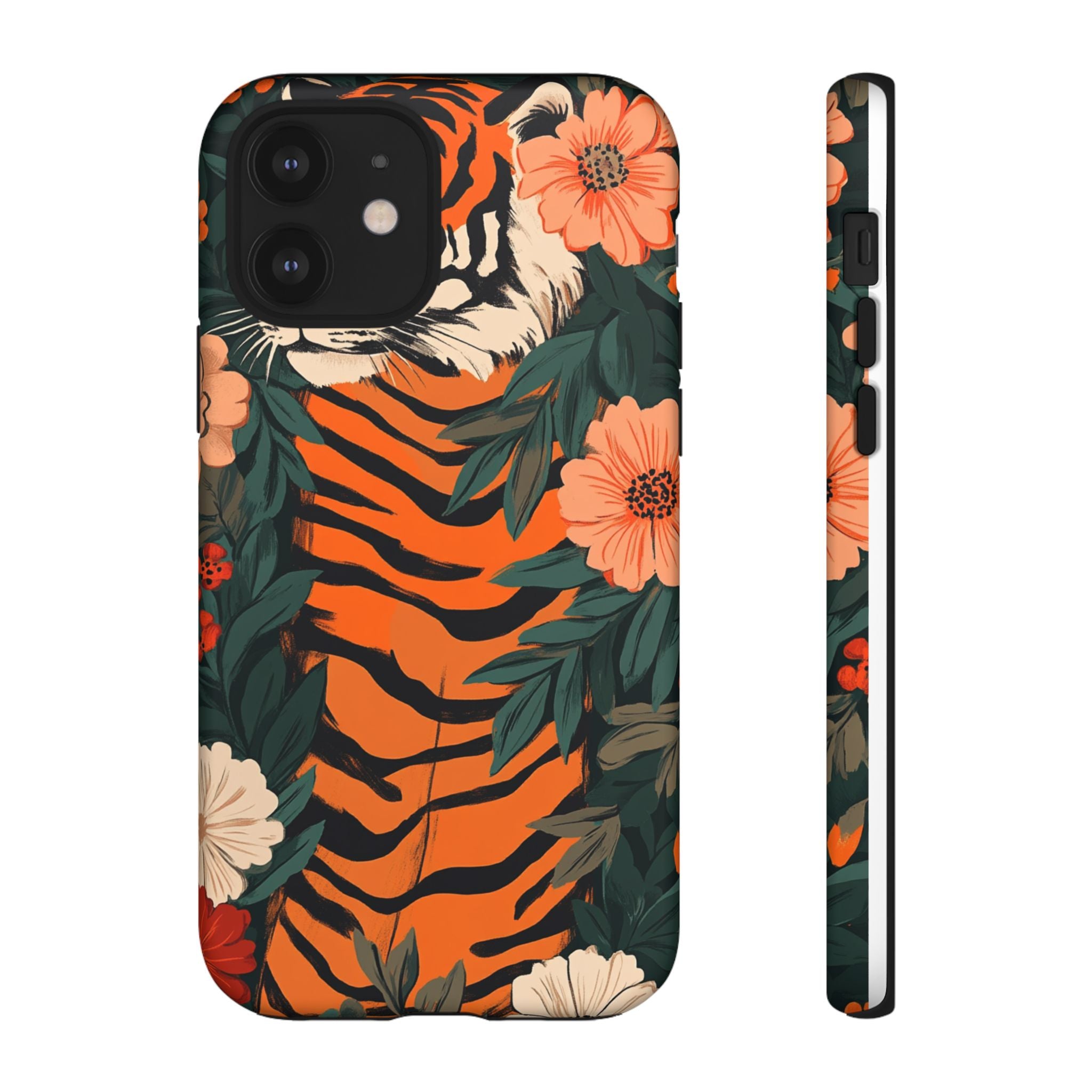 Tough Cases: Floral Tiger Phone Case